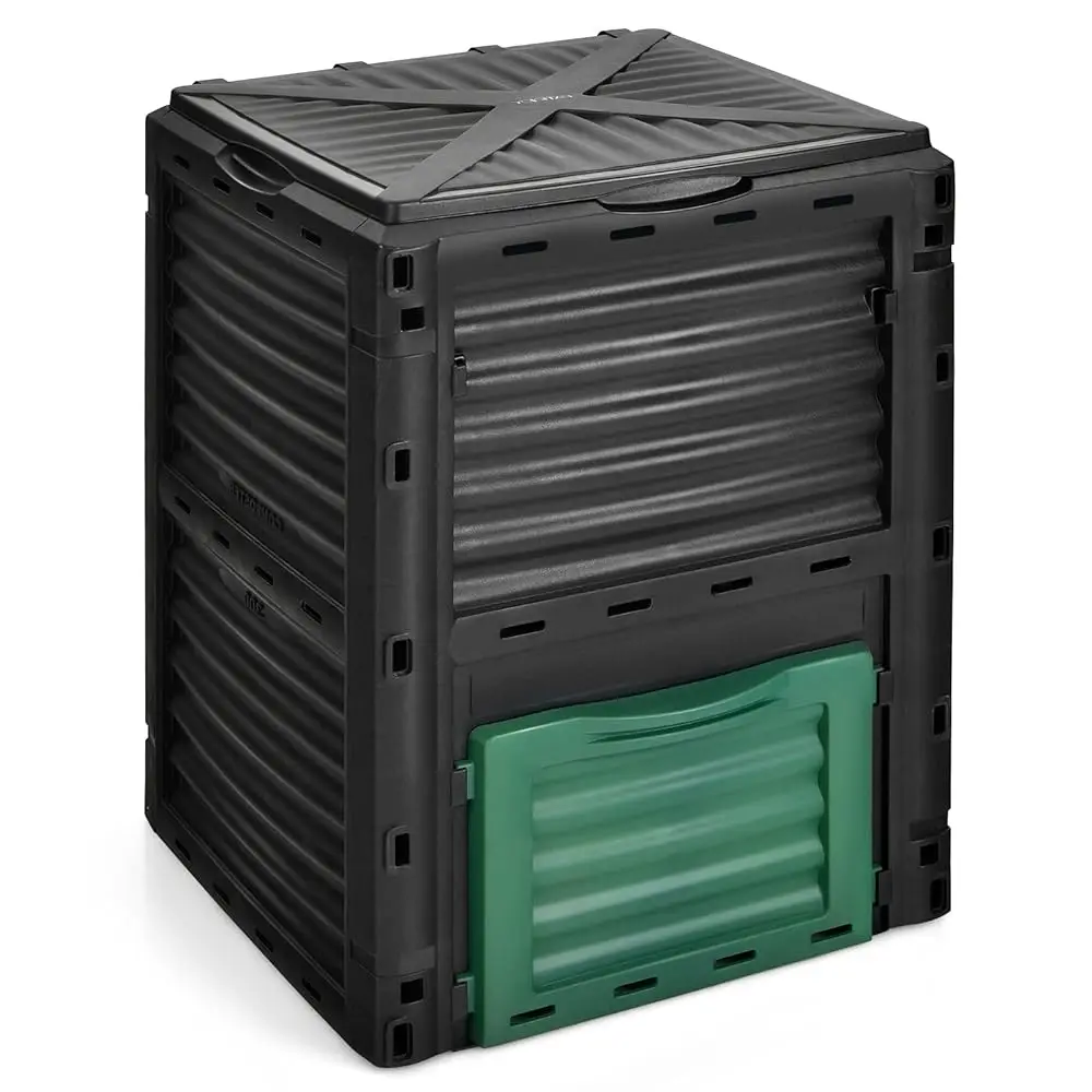 Outdoor Compost Bin, Composting Box W/Top Flip Latch-On Lid,80 Gallons Composter For Kitchen Waste & Garden Scraps, Compost 
Outdoor Compost Bin, Composting Box W/Top Flip Latch-On Lid,80 Gallons Composter For Kitchen Waste & Garden Scraps, Compost