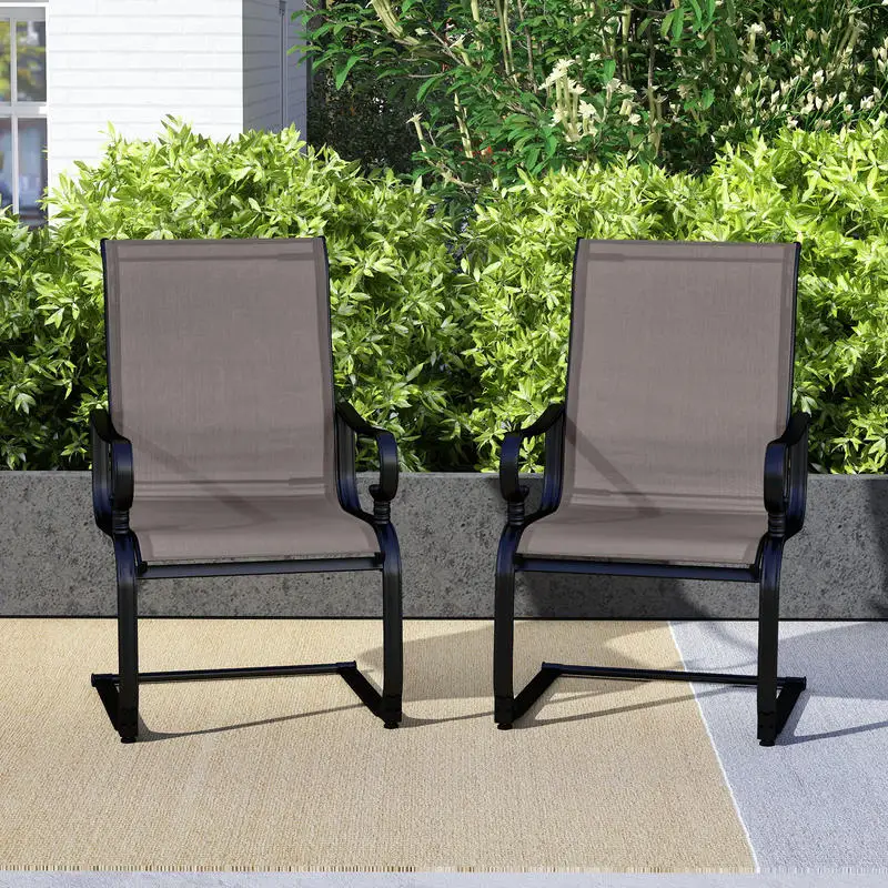 Set of 2 Patio Chairs with Quick-drying and Breathable Fabric for Backyard-Gray
Set of 2 Patio Chairs with Quick-drying and Breathable Fabric for Backyard-Gray