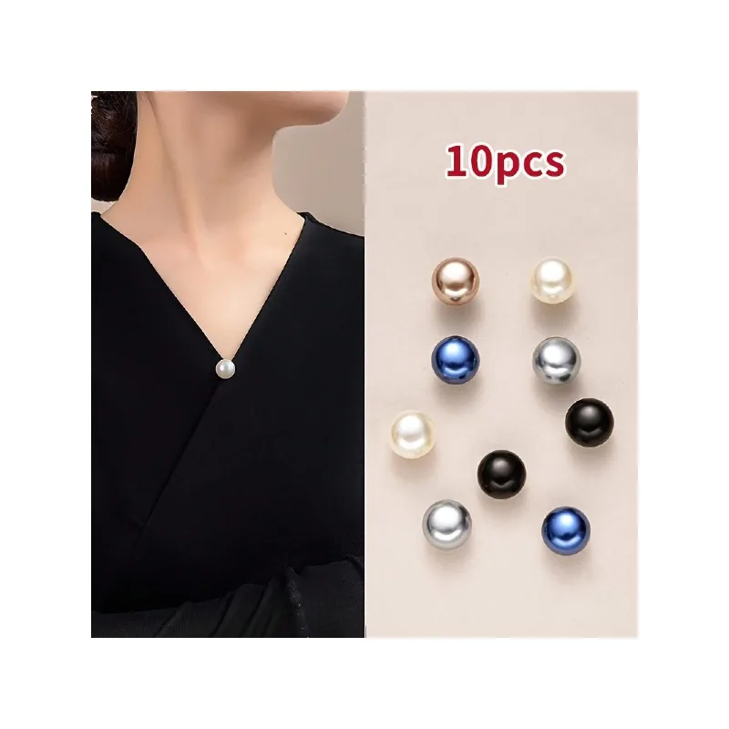 10 Pearl-Shaped Invisible Buttons for Chest and Collar, No-Sew Anti-Show Fasteners
10 Pearl-Shaped Invisible Buttons for Chest and Collar, No-Sew Anti-Show Fasteners