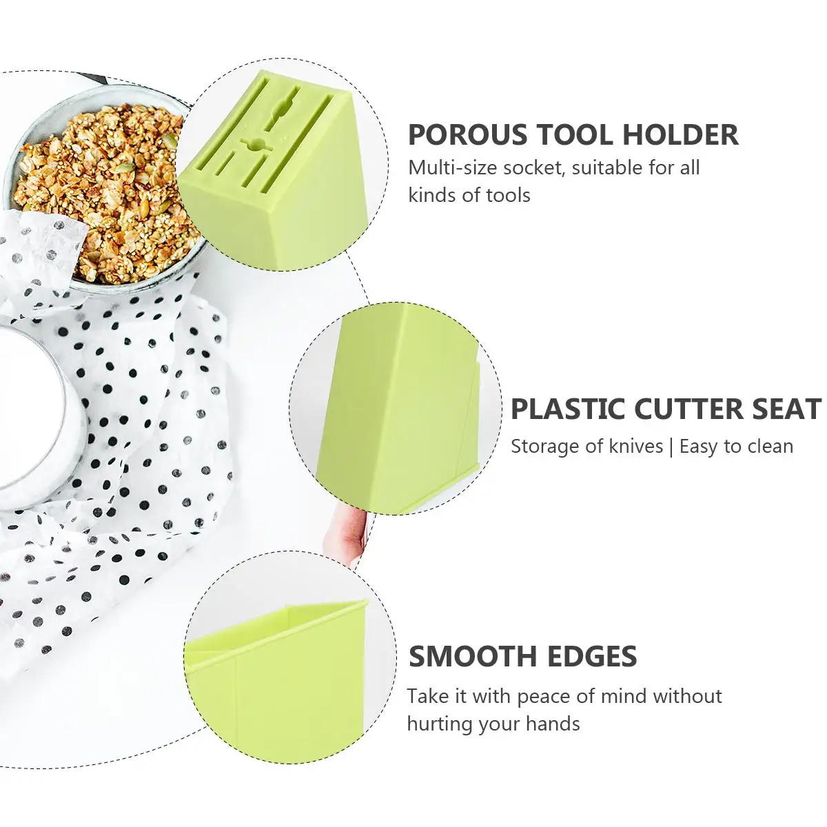 Plastic Knife Holder Block 128 Slots Stainless Steel Seat Kitchen Storage Organizer Shelf Stand Set Display
Plastic Knife Holder Block 128 Slots Stainless Steel Seat Kitchen Storage Organizer Shelf Stand Set Display