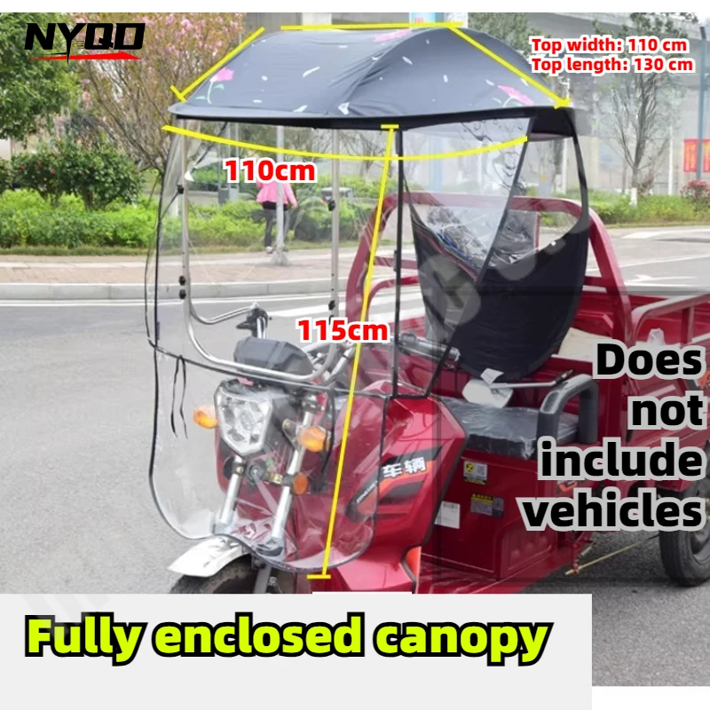Tricycle Wihield Fully Enclosed Canopy Removable Electric Vehicle Parasol Motorcycle Rainproof Thickened Canopy Metal Bracket
Tricycle Wihield Fully Enclosed Canopy Removable Electric Vehicle Parasol Motorcycle Rainproof Thickened Canopy Metal Bracket