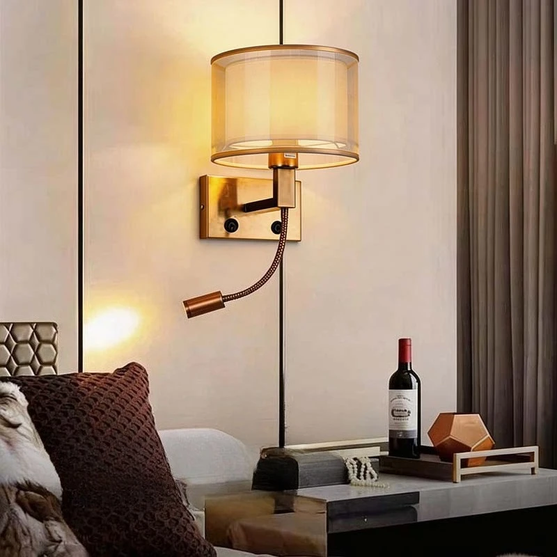 Modern Minimalist Fabric Lampshade Wall Lamp Living Room Bedroom Bedside Reading Lighting
Modern Minimalist Fabric Lampshade Wall Lamp Living Room Bedroom Bedside Reading Lighting
