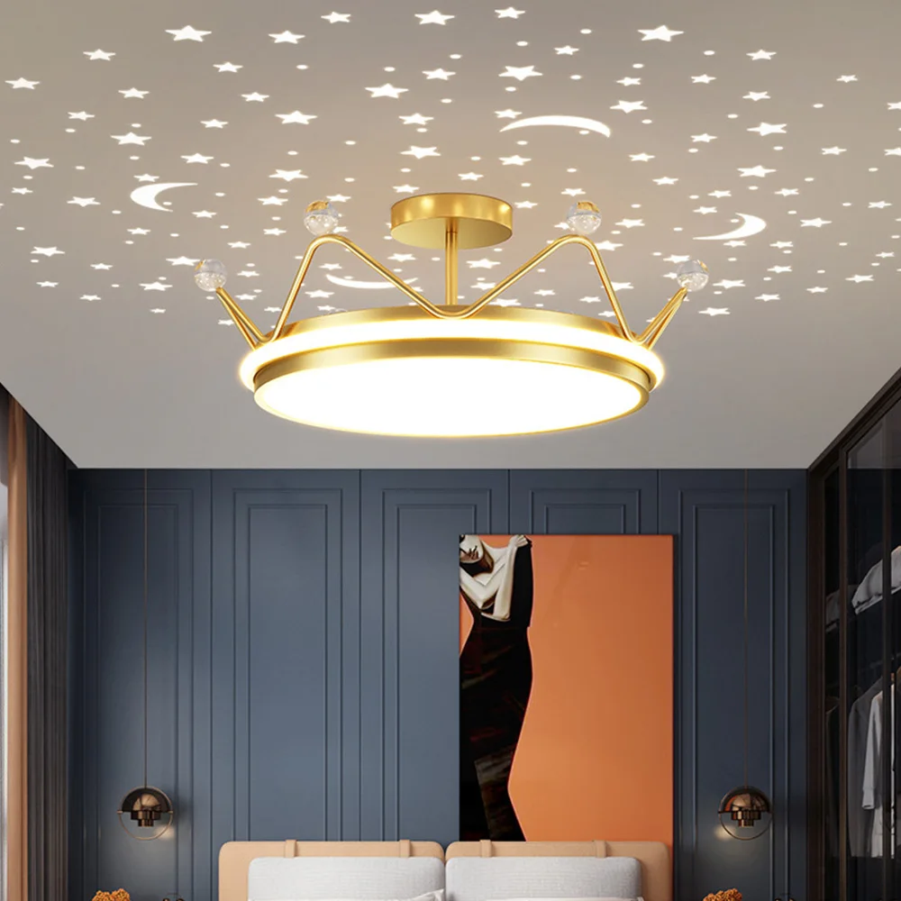 Children'S Room Princess Crown Chandelier Star Night Light Dimmable Girl Baby Room Bedroom Starry Sky Led Ceiling Light
Children'S Room Princess Crown Chandelier Star Night Light Dimmable Girl Baby Room Bedroom Starry Sky Led Ceiling Light
