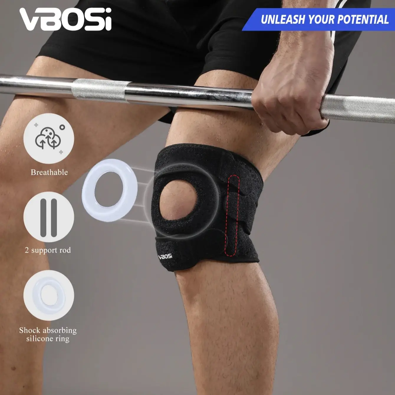 VBOSi, цельный противоскользящий дышащий регулируемый наколенник, силиконовый коврик для баскетбола, тренажерного зала, повседневного использования, для женщин и мужчин
VBOSi, цельный противоскользящий дышащий регулируемый наколенник, силиконовый коврик для баскетбола, тренажерного зала, повседневного использования, для женщин и мужчин
