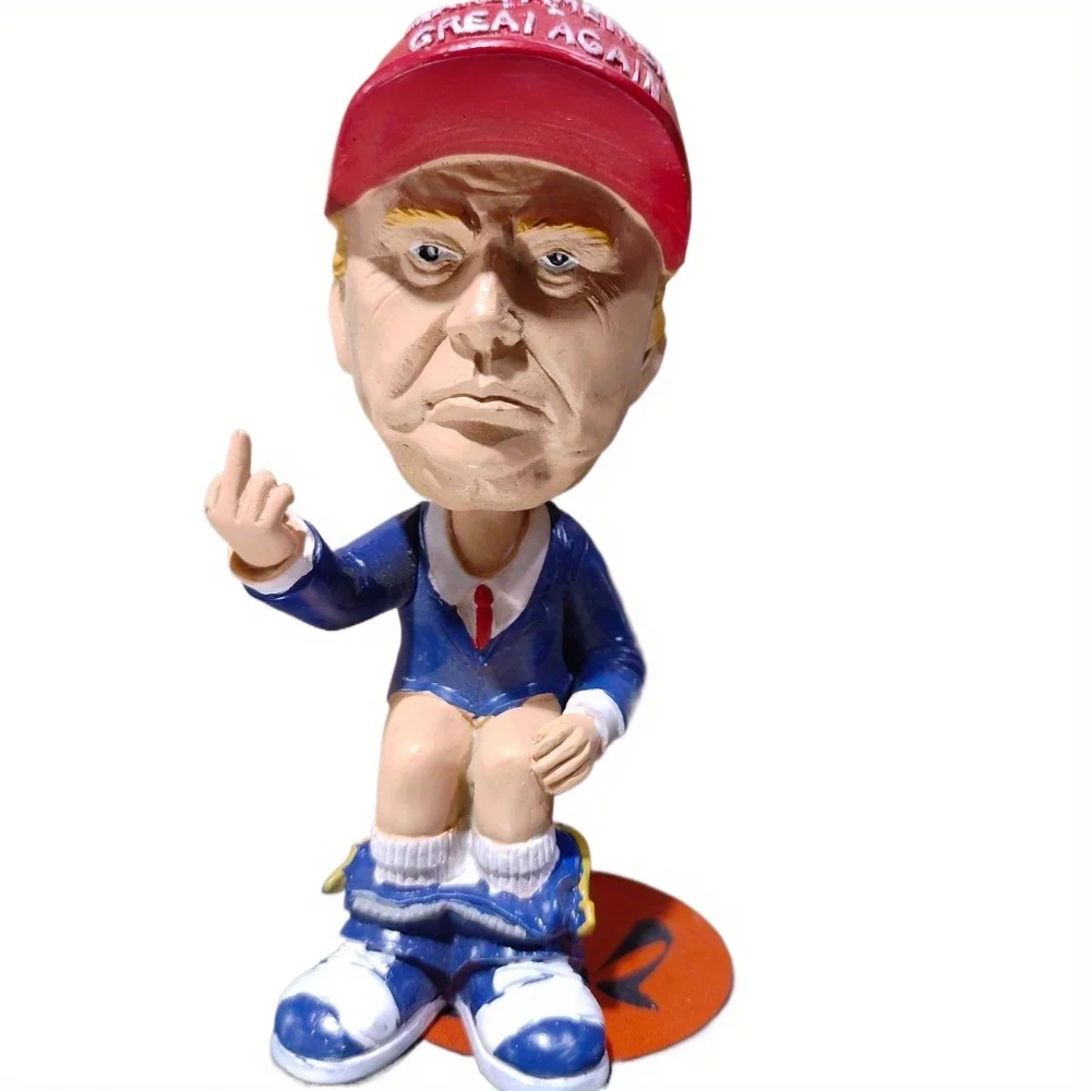 Handmade -Trump with his middle finger up on the toilet, spoof home ornaments, resin handicrafts, gifts
Handmade -Trump with his middle finger up on the toilet, spoof home ornaments, resin handicrafts, gifts