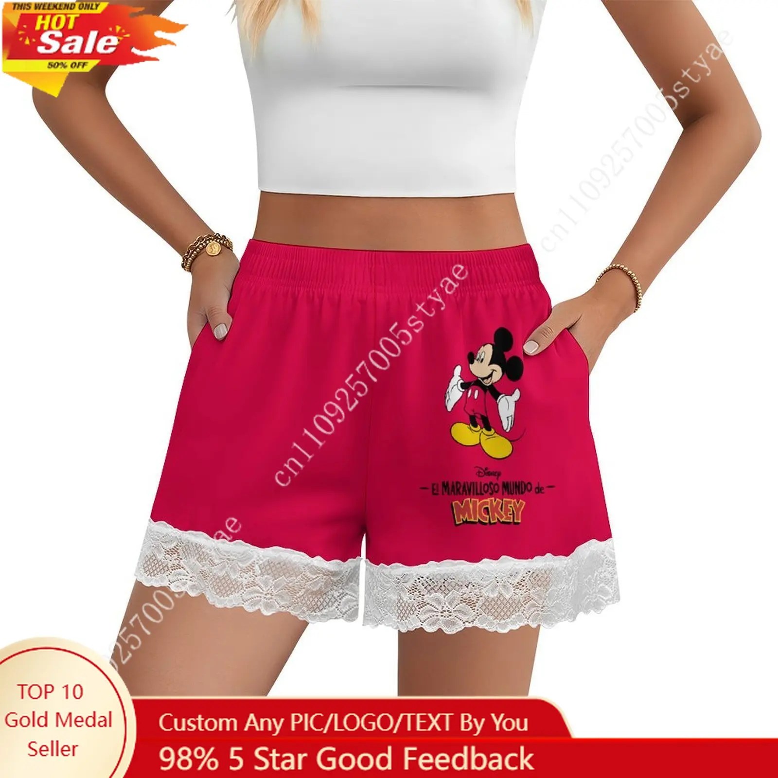 Mickey Mouse Short Pajama Pants Disney Cartoon Women Summer Lace Trim Thin Panties Custom Loose Home Casual Shorts
Mickey Mouse Short Pajama Pants Disney Cartoon Women Summer Lace Trim Thin Panties Custom Loose Home Casual Shorts