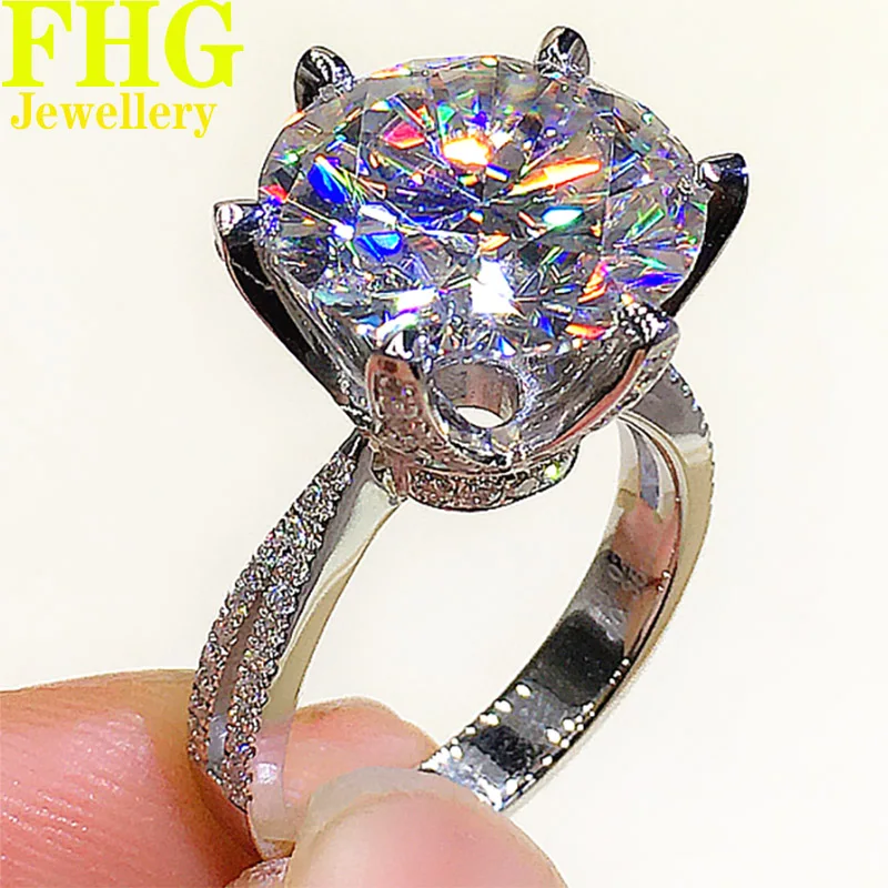 10 Carat 14MM Solid Au750 18K White Gold Ring DVVS Moissanite Diamonds Round Wedding Party Engagement Anniversary Ring
10 Carat 14MM Solid Au750 18K White Gold Ring DVVS Moissanite Diamonds Round Wedding Party Engagement Anniversary Ring