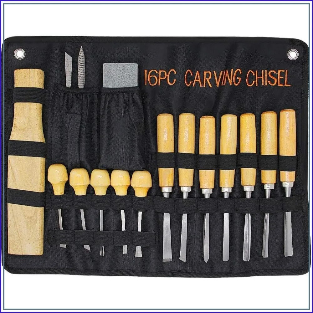 16PCS Professional Wood Carving Tools Set with Chisel Gouge Whetstones for Woodworking
16PCS Professional Wood Carving Tools Set with Chisel Gouge Whetstones for Woodworking