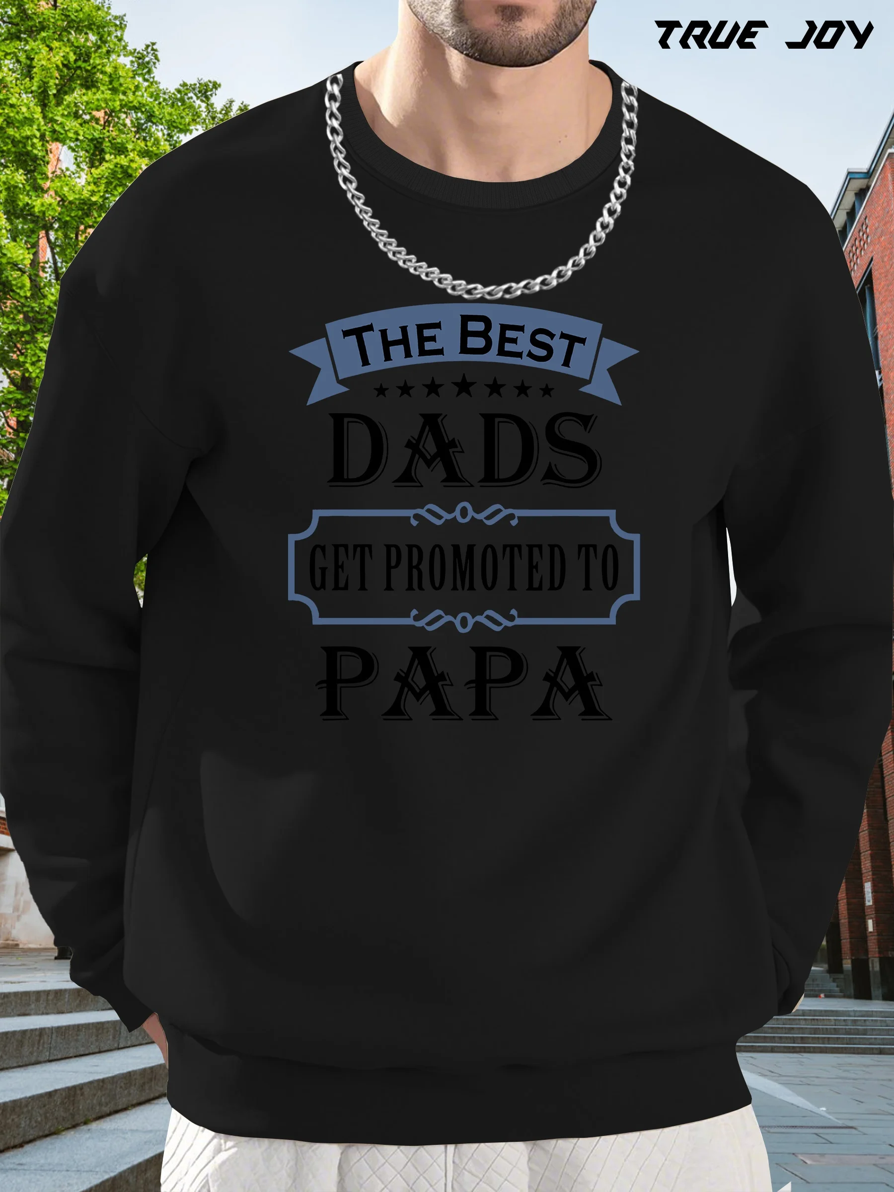 Men's Relaxed Fit "The Best Dads Get Promoted to Papa" Graphic Print Sweatshirt - Beige Casual Long Sleeve Round Neck Pullover
Men's Relaxed Fit "The Best Dads Get Promoted to Papa" Graphic Print Sweatshirt - Beige Casual Long Sleeve Round Neck Pullover