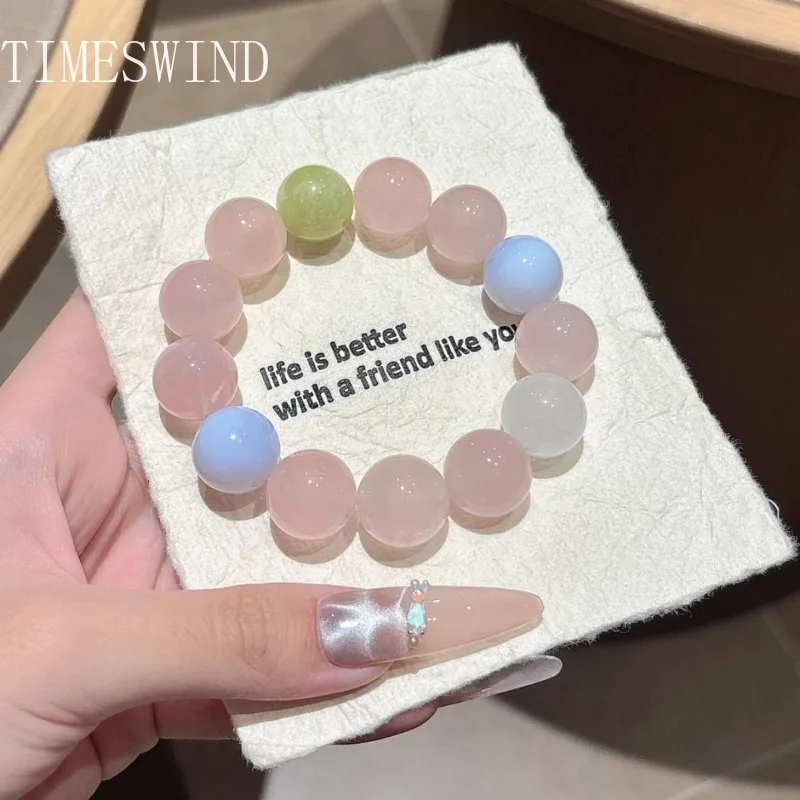 TIMESWIND Natural Original Pink Crystal Round Beaded Green Jade Women Lucky Bracelet Fashion Jewelry with Certificate
TIMESWIND Natural Original Pink Crystal Round Beaded Green Jade Women Lucky Bracelet Fashion Jewelry with Certificate