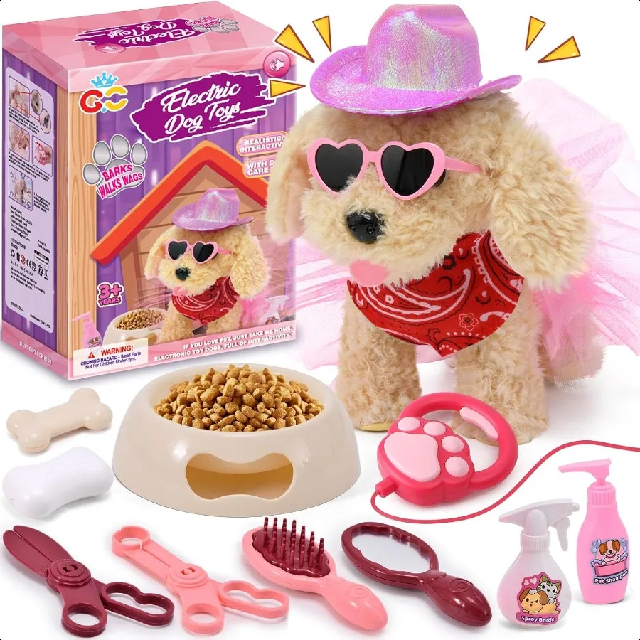 G.C Dog Toys for Girls Remote Control Walking Barking Electronic Interactive Stuffed Puppy Plush Accories Toys Pretend Play Pet
G.C Dog Toys for Girls Remote Control Walking Barking Electronic Interactive Stuffed Puppy Plush Accories Toys Pretend Play Pet