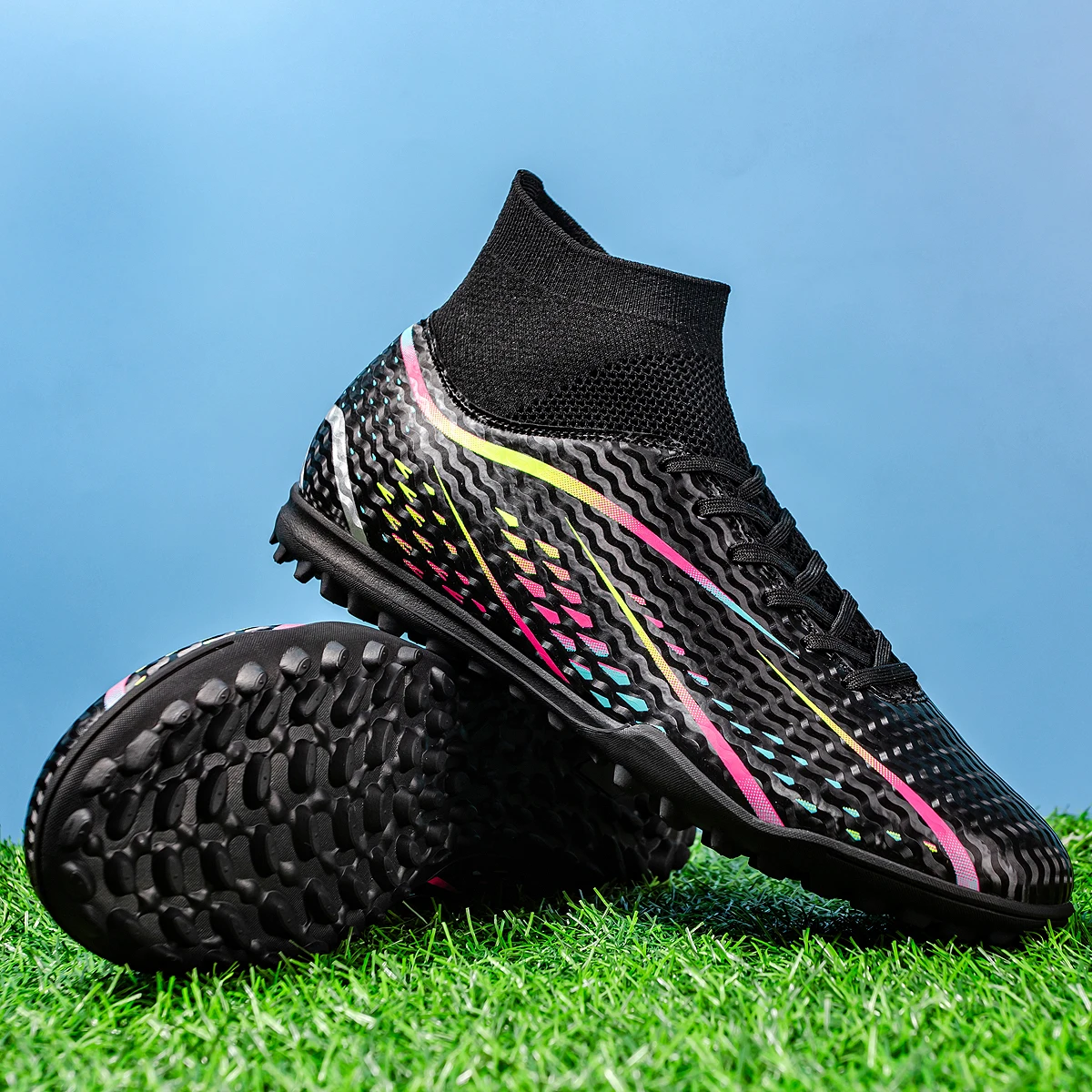Anti-slip TF Turf Soccer Boots PU Woven Fabric Upper Rubber Shockproof Sole High Cost Performance Youth Sneakers
Anti-slip TF Turf Soccer Boots PU Woven Fabric Upper Rubber Shockproof Sole High Cost Performance Youth Sneakers