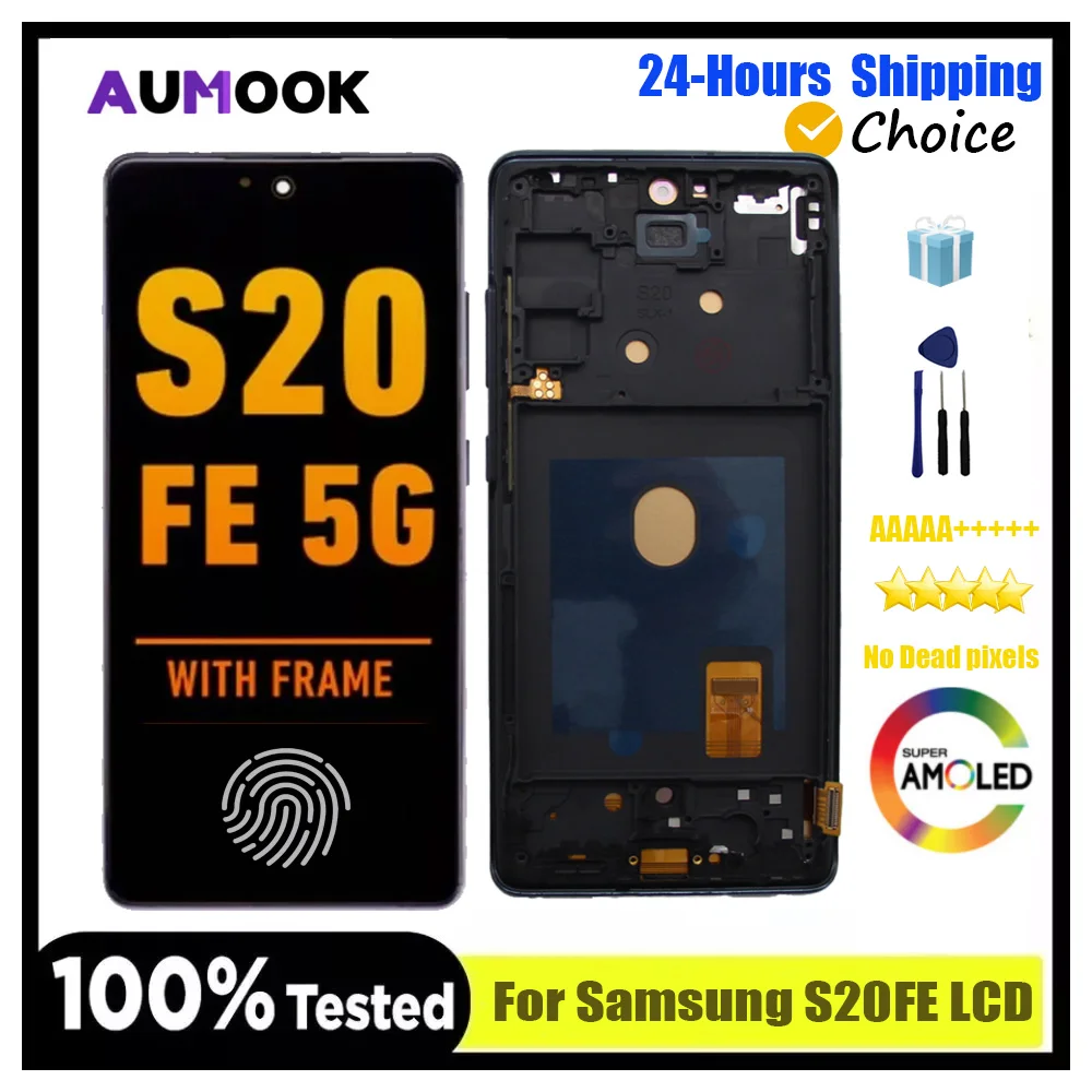 AMOLED S20FE Display For Samsung S20 FE SM-G781 G7810 G781U G781B LCD Display Touch Screen Digiziter Assembly with Frame
AMOLED S20FE Display For Samsung S20 FE SM-G781 G7810 G781U G781B LCD Display Touch Screen Digiziter Assembly with Frame