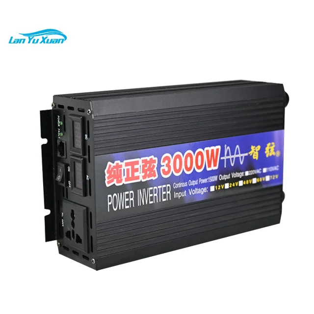 Automotive high-power LCD voltage display DC12V to 220V 3KW 3000W automotive pure sine wave inverter
Automotive high-power LCD voltage display DC12V to 220V 3KW 3000W automotive pure sine wave inverter