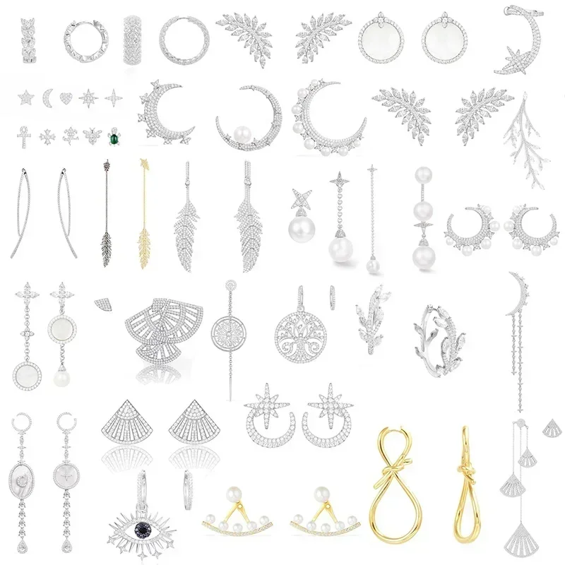 LI KI 925 Sterling Silver Classic Starmoon Pearl Fritillion Earrings Temperament Fashion Fine Jewelry Gift To Friends
LI KI 925 Sterling Silver Classic Starmoon Pearl Fritillion Earrings Temperament Fashion Fine Jewelry Gift To Friends