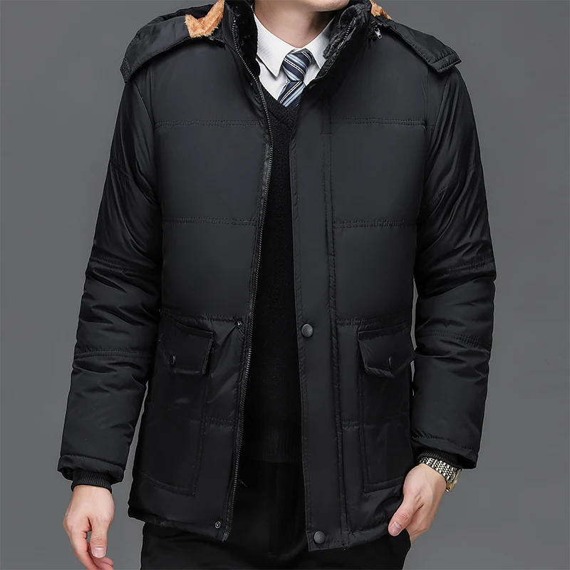 Winter new jacket men's mid to long thick warm waterproof hooded parka coat military down cotton jacket
Winter new jacket men's mid to long thick warm waterproof hooded parka coat military down cotton jacket