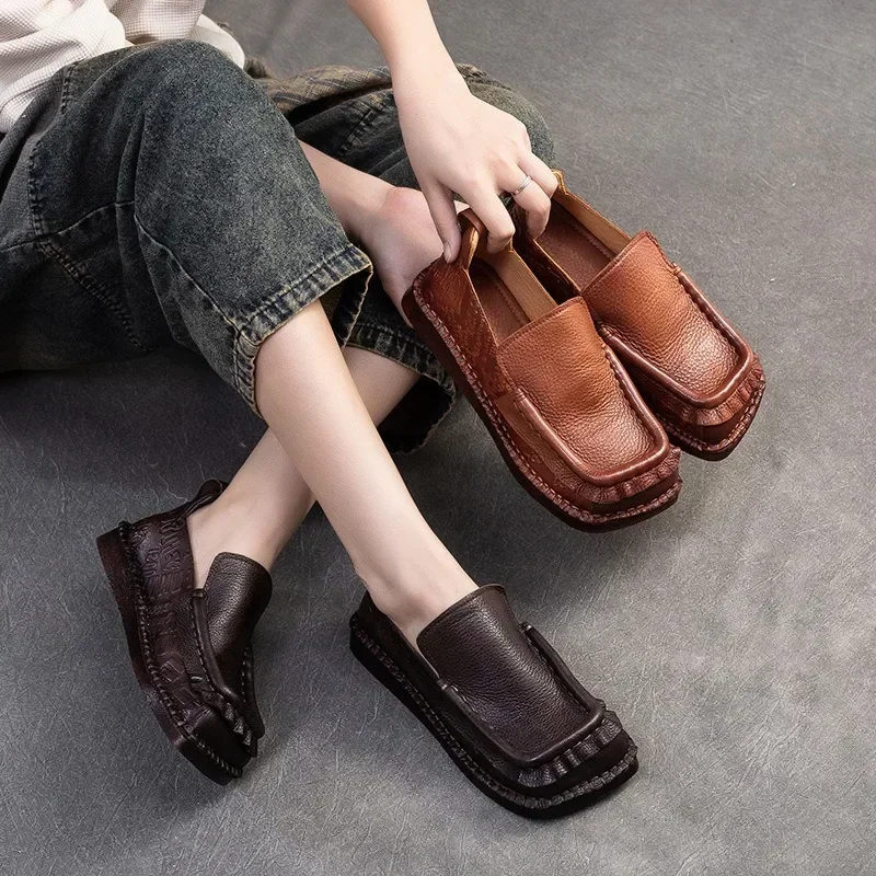 Birkuir Square Toe Women Flats Shoes Loafers Slip On Flat Heel Soft Soles Luxury Genuine Leather Elegant Platform Lazy Shoes
Birkuir Square Toe Women Flats Shoes Loafers Slip On Flat Heel Soft Soles Luxury Genuine Leather Elegant Platform Lazy Shoes