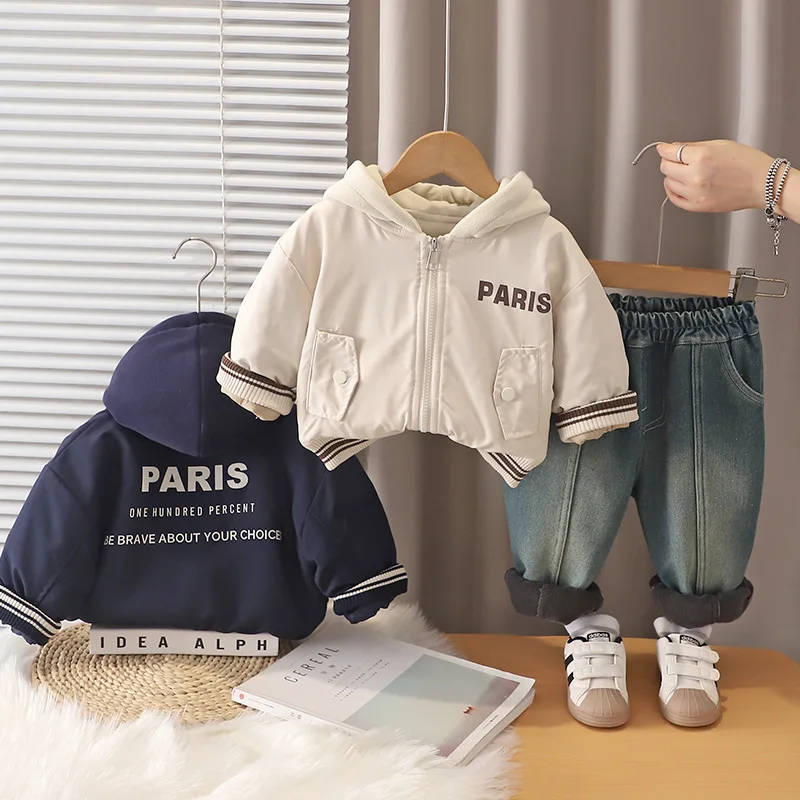 Комплекты плотной одежды для мальчиков, зима 2025 г., детские хлопковые бархатные пальто, толстовки, джинсовые штаны, теплый костюм из 2 предметов, спортивные костюмы для детей 5 лет
Комплекты плотной одежды для мальчиков, зима 2025 г., детские хлопковые бархатные пальто, толстовки, джинсовые штаны, теплый костюм из 2 предметов, спортивные костюмы для детей 5 лет