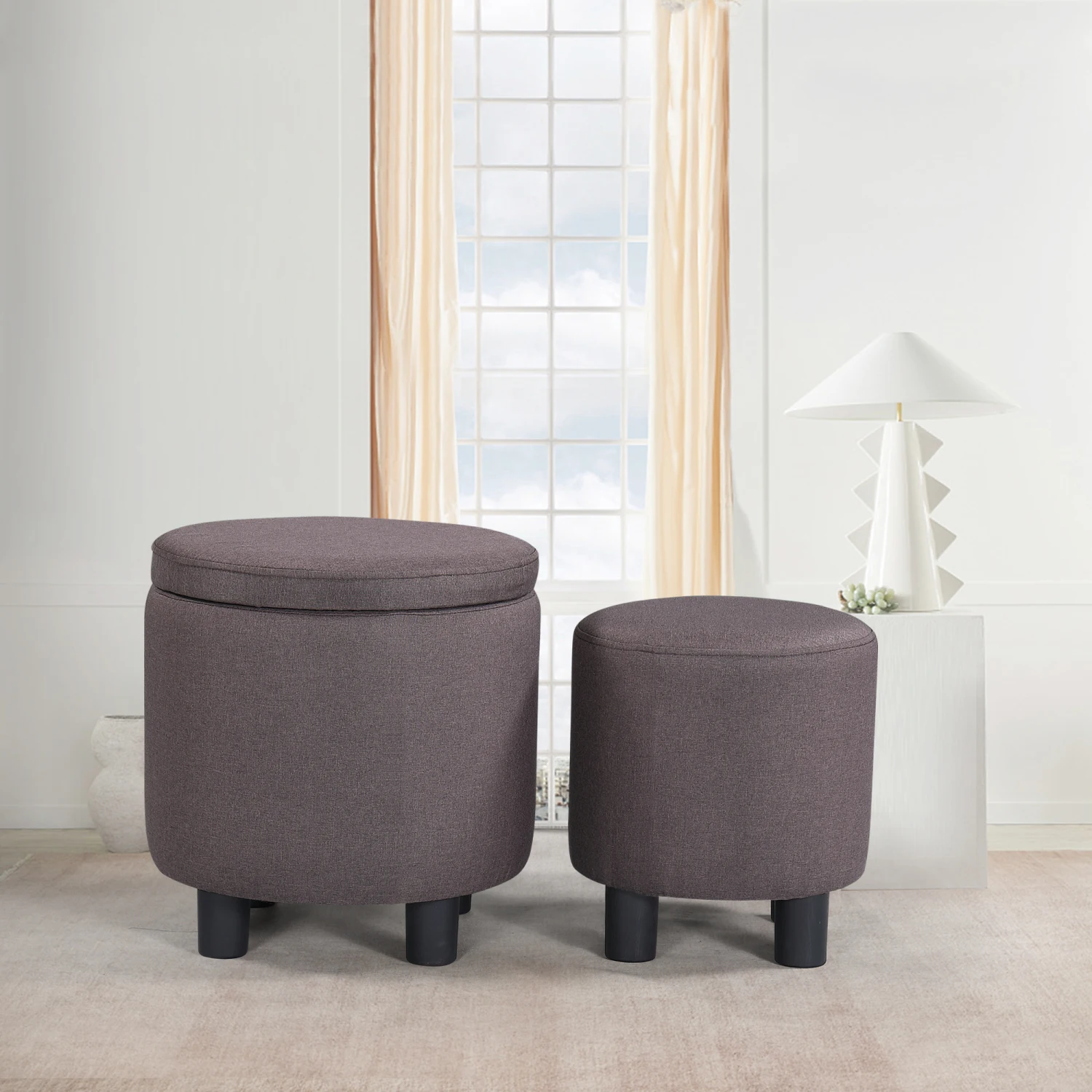 JST Home Decor Upholstered Round Fabric Tufted Footrest 1+1 Ottoman, Ottoman with Storage for Living Room & Bedroom, Decorative
JST Home Decor Upholstered Round Fabric Tufted Footrest 1+1 Ottoman, Ottoman with Storage for Living Room & Bedroom, Decorative