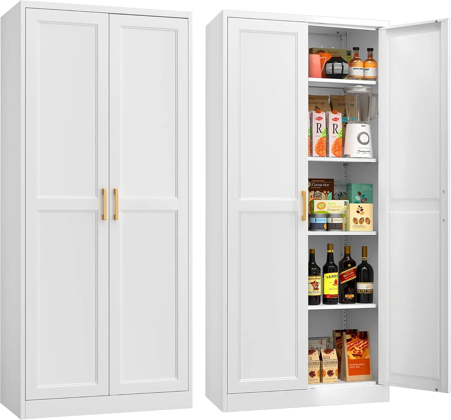 71 Tall Metal Storage Cabinet Kitchen Pantry Storage Cabinets with Doors and 4 Shelves White Pantry Cabinet Utility Kitchen
71 Tall Metal Storage Cabinet Kitchen Pantry Storage Cabinets with Doors and 4 Shelves White Pantry Cabinet Utility Kitchen