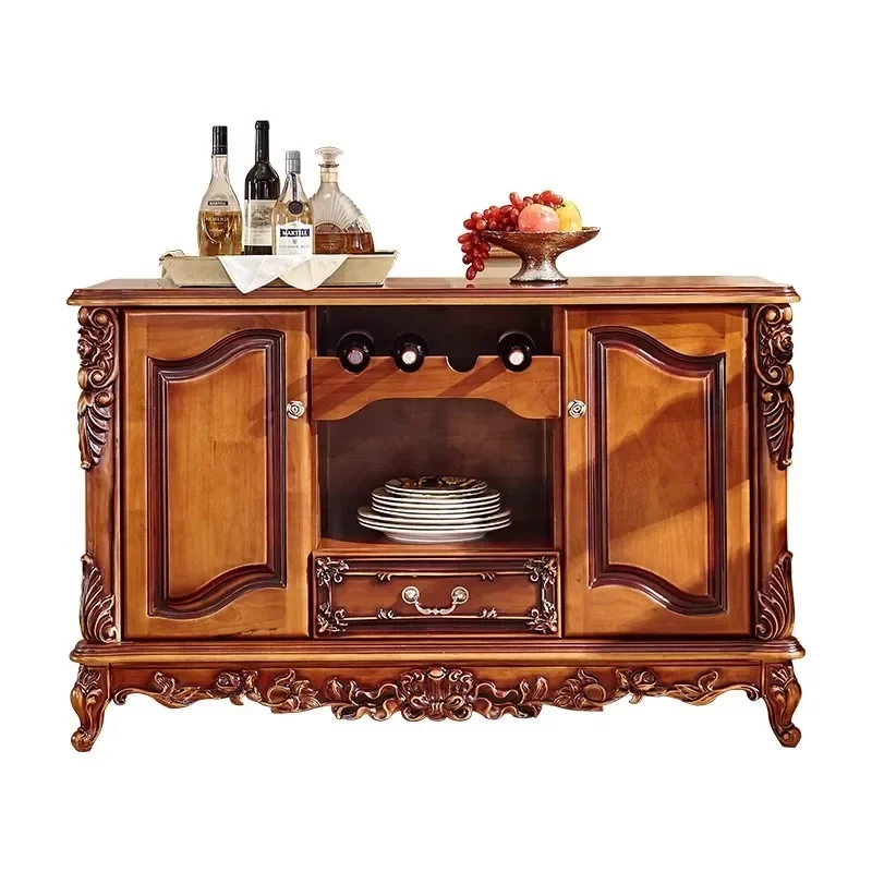 European style dining side cabinet solid wood carving flower dining side cabinet retro color entrance living room tea storage
European style dining side cabinet solid wood carving flower dining side cabinet retro color entrance living room tea storage