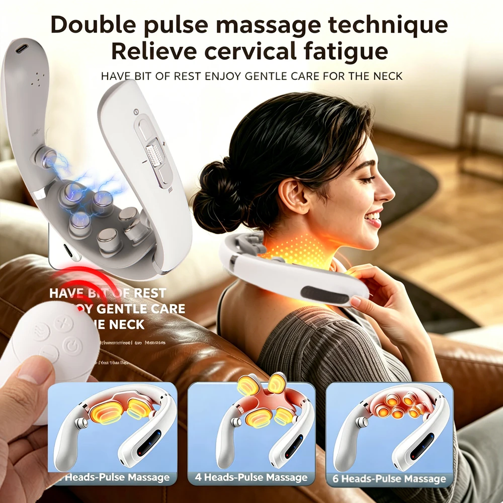 Multi-Head Electric Cervical Neck Massager TENS Pulse Acupoint Massage Kneading Lymphatic Drainage Neck Massager For Relief
Multi-Head Electric Cervical Neck Massager TENS Pulse Acupoint Massage Kneading Lymphatic Drainage Neck Massager For Relief