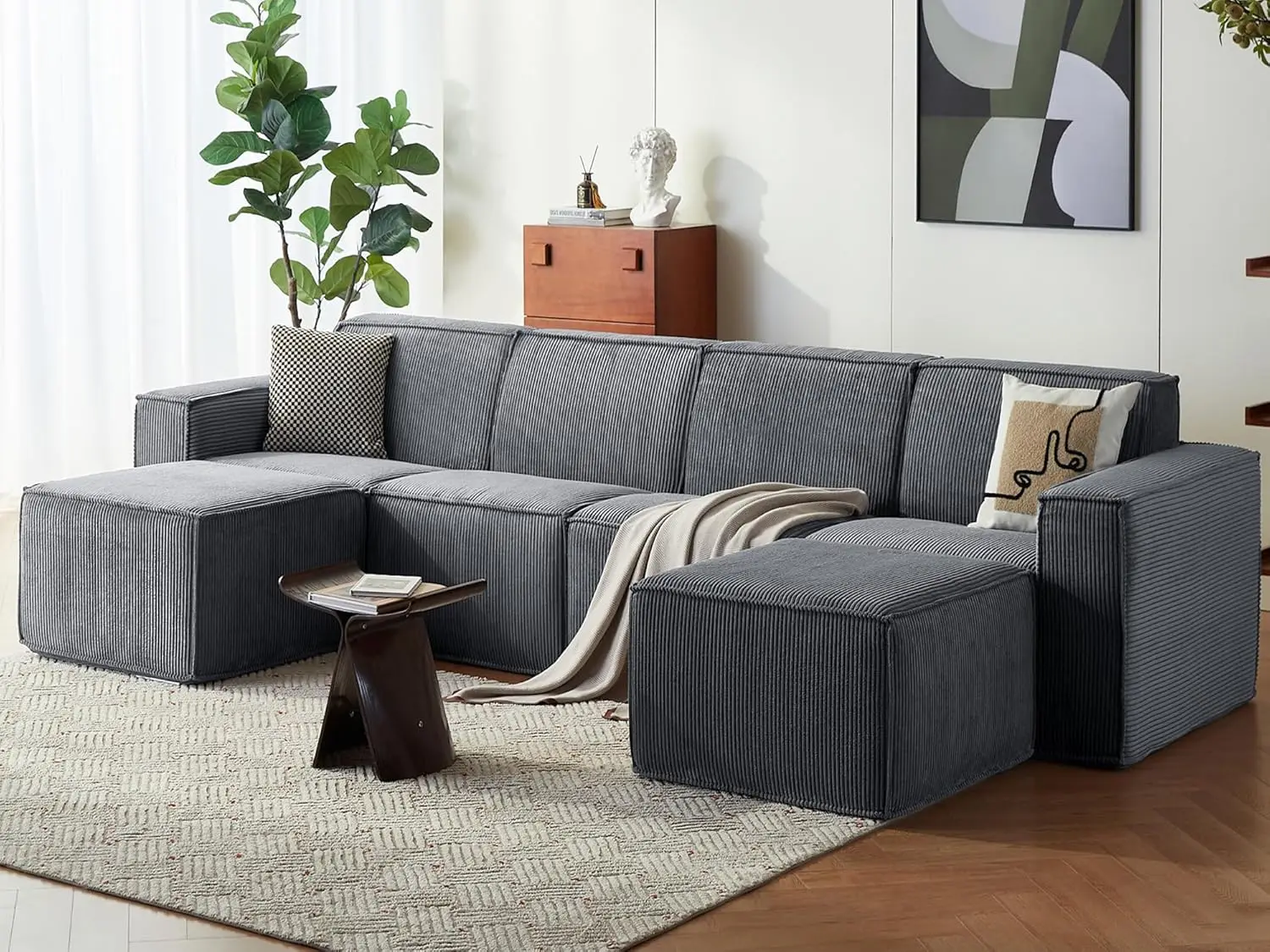Oversized Modular Sectional Sofa, 134"" Cloud Couch U Shaped 4-Seat Sofa With 2 Movable Ottoman, Corduroy Deep Seat Modular
Oversized Modular Sectional Sofa, 134"" Cloud Couch U Shaped 4-Seat Sofa With 2 Movable Ottoman, Corduroy Deep Seat Modular