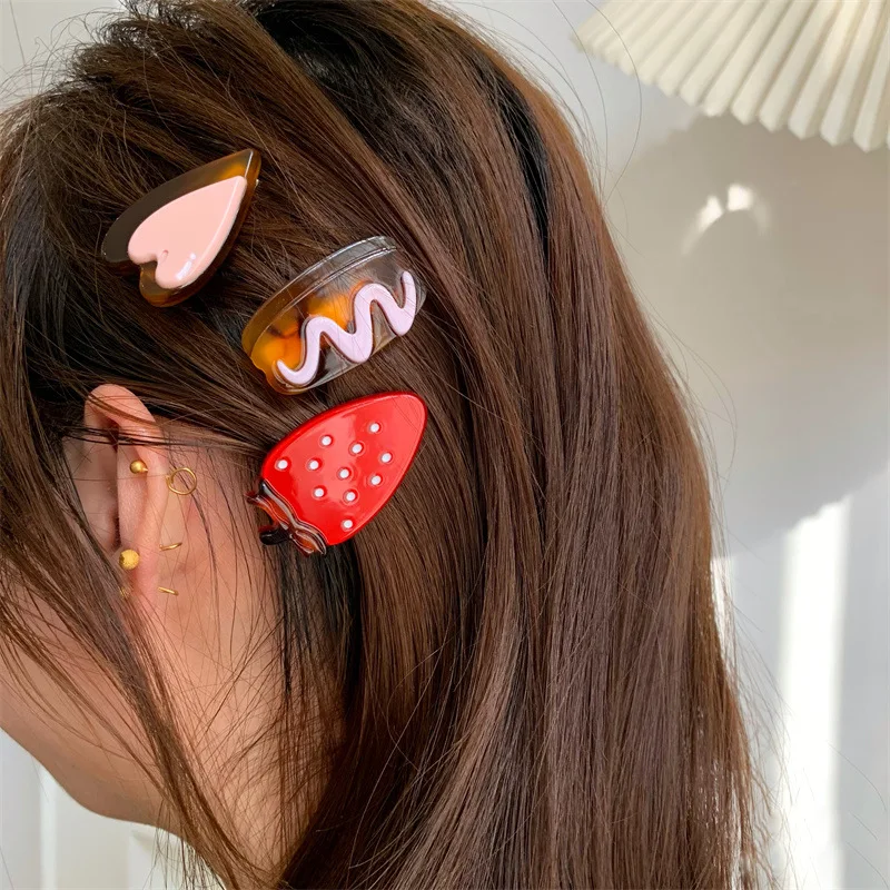 Delicate Simple Girly Style Love Burger Hair Claw Strawberry Side Clip Hairpins Hair Accessories Broken Hair Clip Female
Delicate Simple Girly Style Love Burger Hair Claw Strawberry Side Clip Hairpins Hair Accessories Broken Hair Clip Female