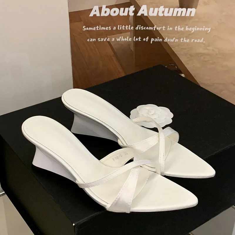 2026 Summer Shoes Women Wedges High Heels Slippers Slides Open Toe Pumps Fashion Narrow Band Slip On Shoes Party Dress Sandalias
2026 Summer Shoes Women Wedges High Heels Slippers Slides Open Toe Pumps Fashion Narrow Band Slip On Shoes Party Dress Sandalias