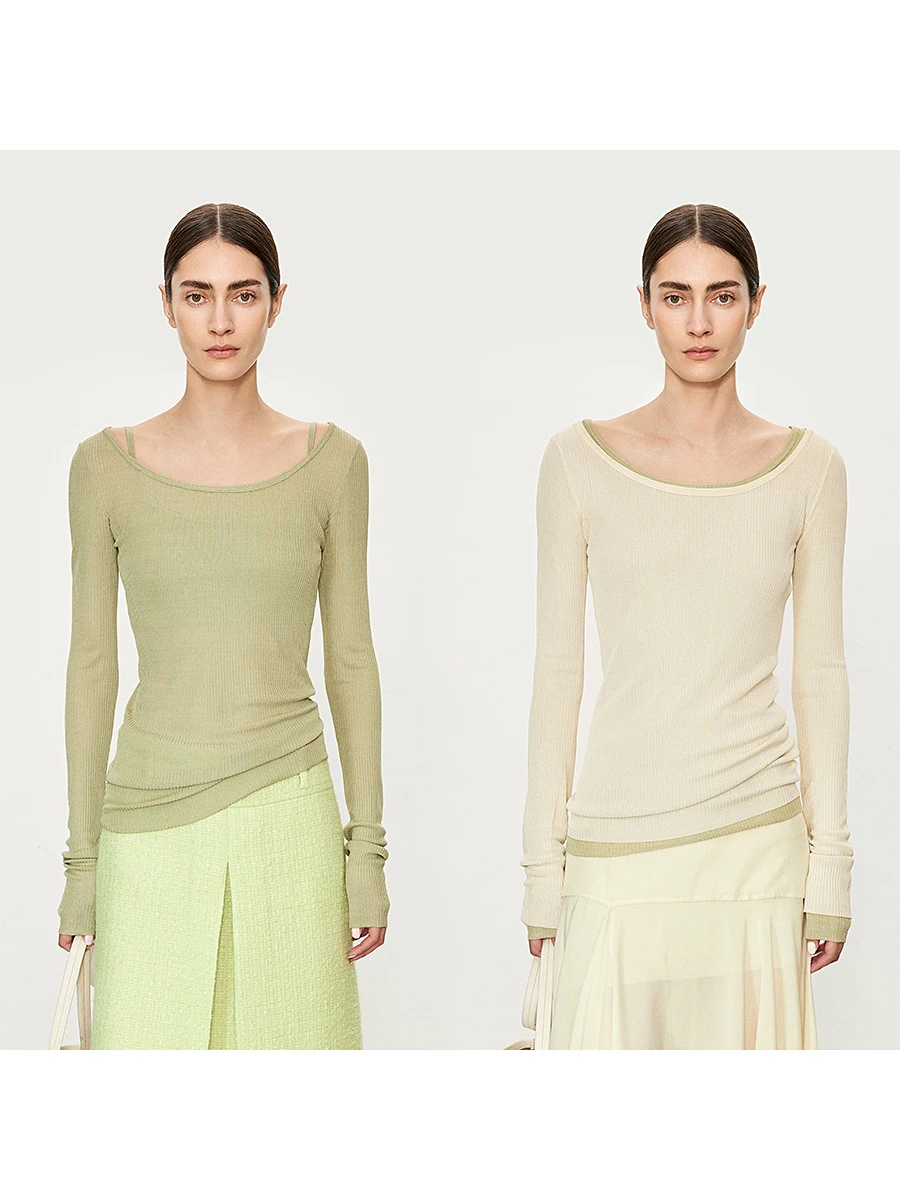 CHICJOC Silk Viscose irt Thin Needle round Ne Slim Fit Top Underwear Women's Knitted Sweater Spring 2025 Faion Trend
CHICJOC Silk Viscose irt Thin Needle round Ne Slim Fit Top Underwear Women's Knitted Sweater Spring 2025 Faion Trend