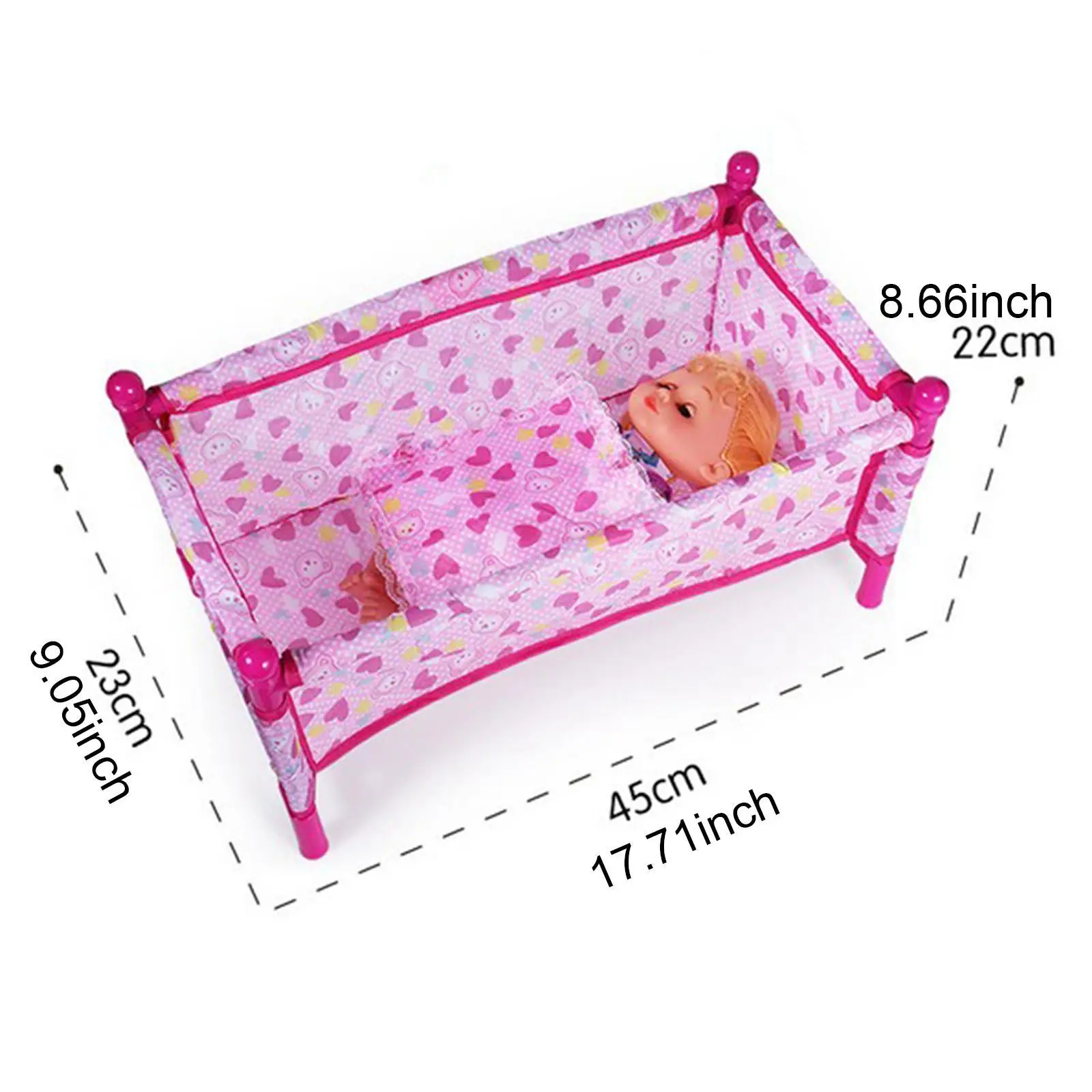 Realistic Baby Doll Crib Miniature Playset Foldable Bed for Children Pretend Play Nursery Dollhouse Furniture
Realistic Baby Doll Crib Miniature Playset Foldable Bed for Children Pretend Play Nursery Dollhouse Furniture