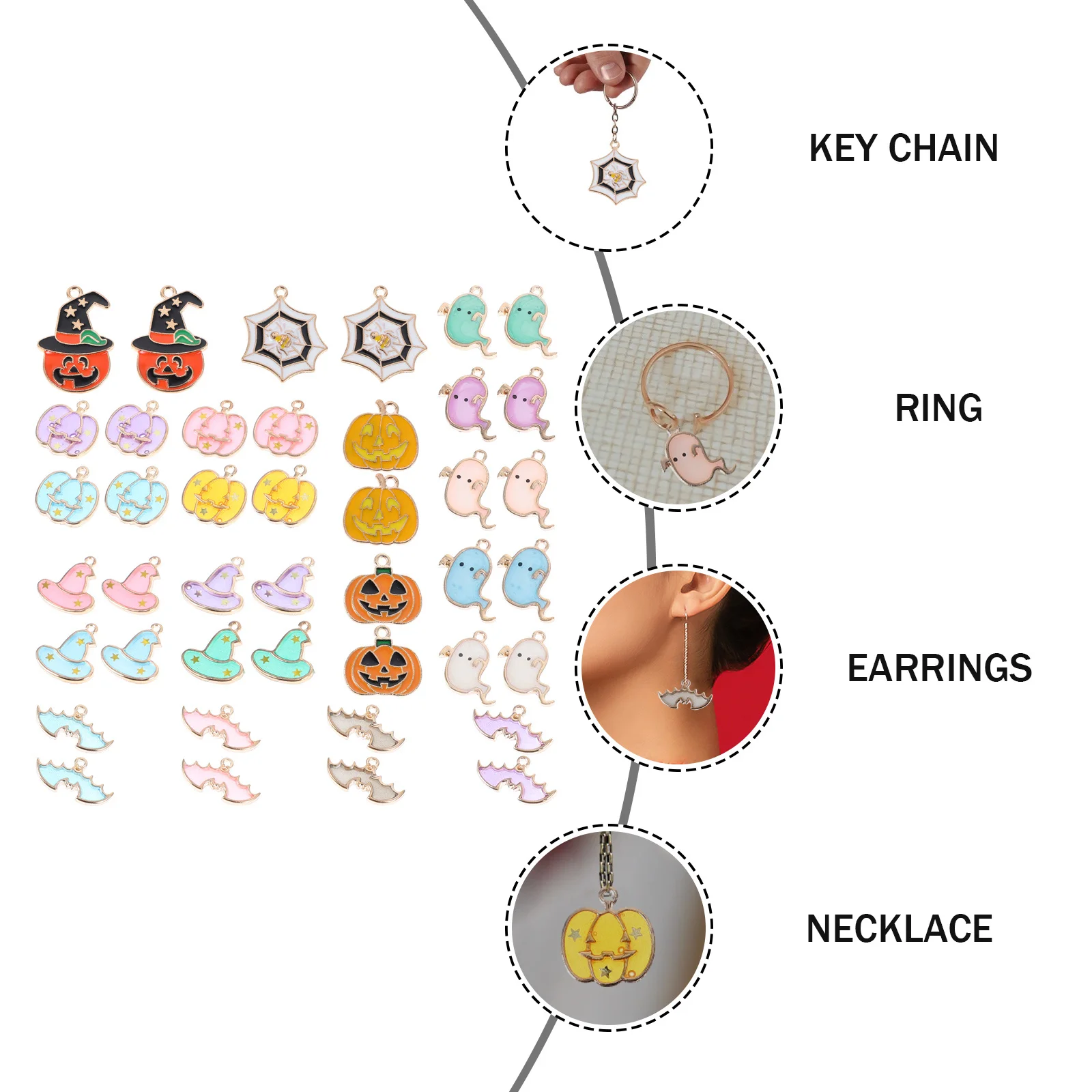 42Pcs Halloween Pendant Charm Alloy Dripping Oil Colorful Jewelry DIY Necklace Bracelet Making Material Decorative Jewelry 
42Pcs Halloween Pendant Charm Alloy Dripping Oil Colorful Jewelry DIY Necklace Bracelet Making Material Decorative Jewelry
