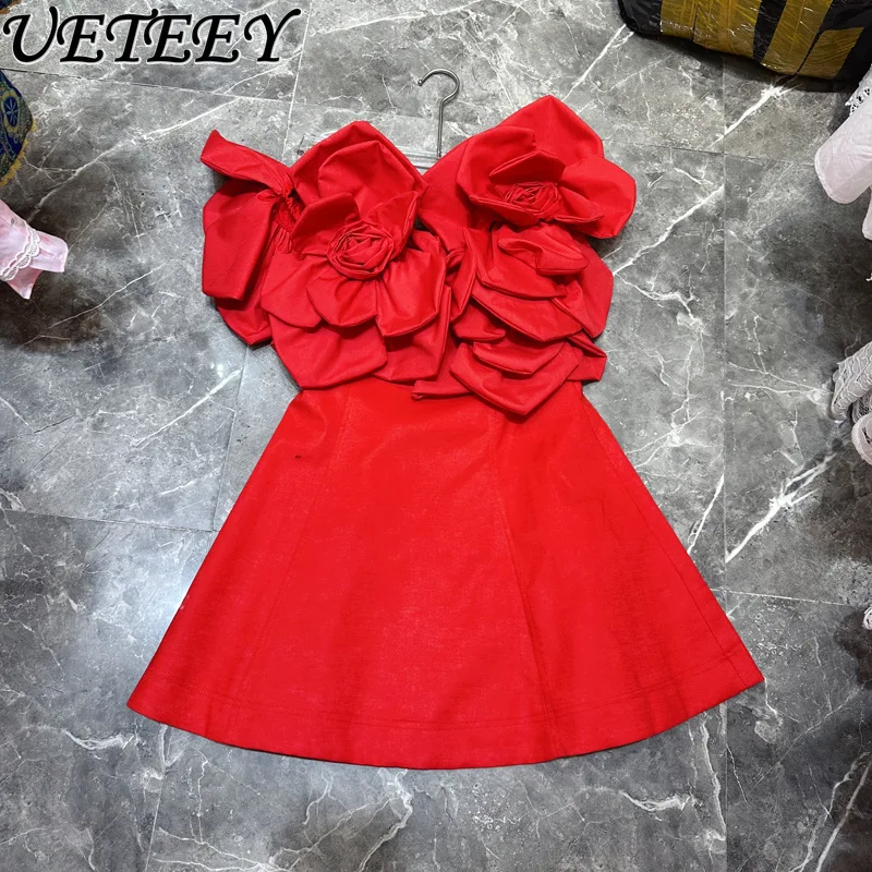 European Summer New Niche Tube Top Dress Femininity Heavy Industry Three-dimensional Flowers Off Shoulder Short Banquet Dress
European Summer New Niche Tube Top Dress Femininity Heavy Industry Three-dimensional Flowers Off Shoulder Short Banquet Dress