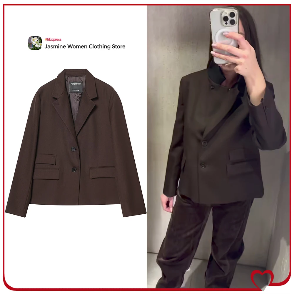 Elegant Chic Brown Skirt Suit for Women Autumn New Matching Sets High-neck Blazer with Flap Pockets + Mid-rise Pleat Midi Skirt
Elegant Chic Brown Skirt Suit for Women Autumn New Matching Sets High-neck Blazer with Flap Pockets + Mid-rise Pleat Midi Skirt