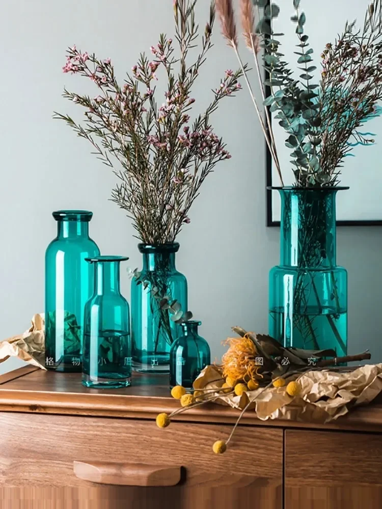 European Blue Transparent Glass Vase Art Hydroponic Flower Arrangement Flower Vase Living Room Ornament Crafts Modern Home Decor
European Blue Transparent Glass Vase Art Hydroponic Flower Arrangement Flower Vase Living Room Ornament Crafts Modern Home Decor