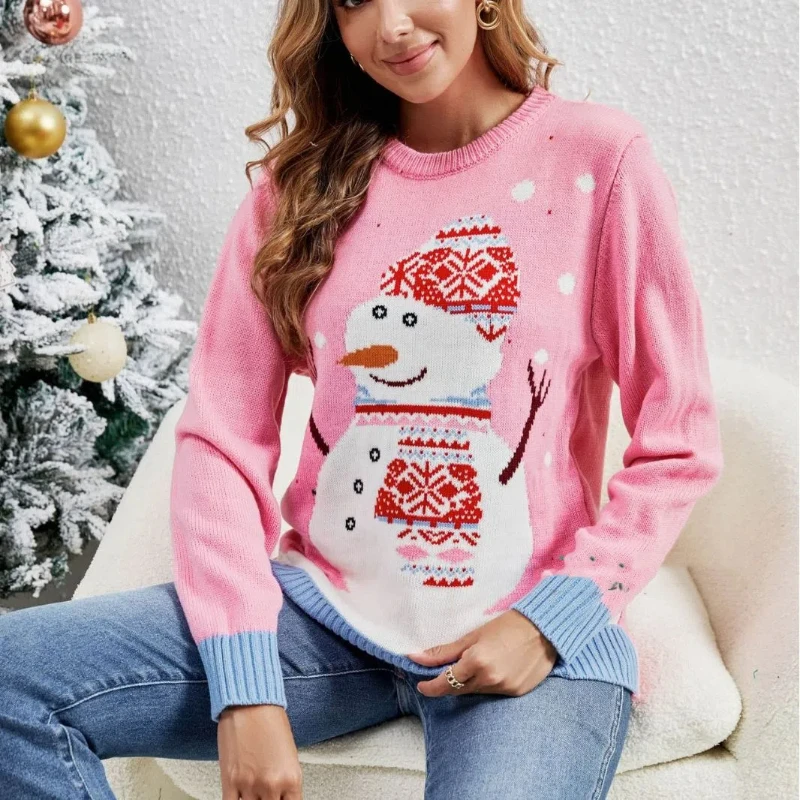 Women Christmas Sweaters Snowman Loose O-neck New Year Casual Autumn Winter Lady Elegant Pullover Sweaters Lugentolo
Women Christmas Sweaters Snowman Loose O-neck New Year Casual Autumn Winter Lady Elegant Pullover Sweaters Lugentolo