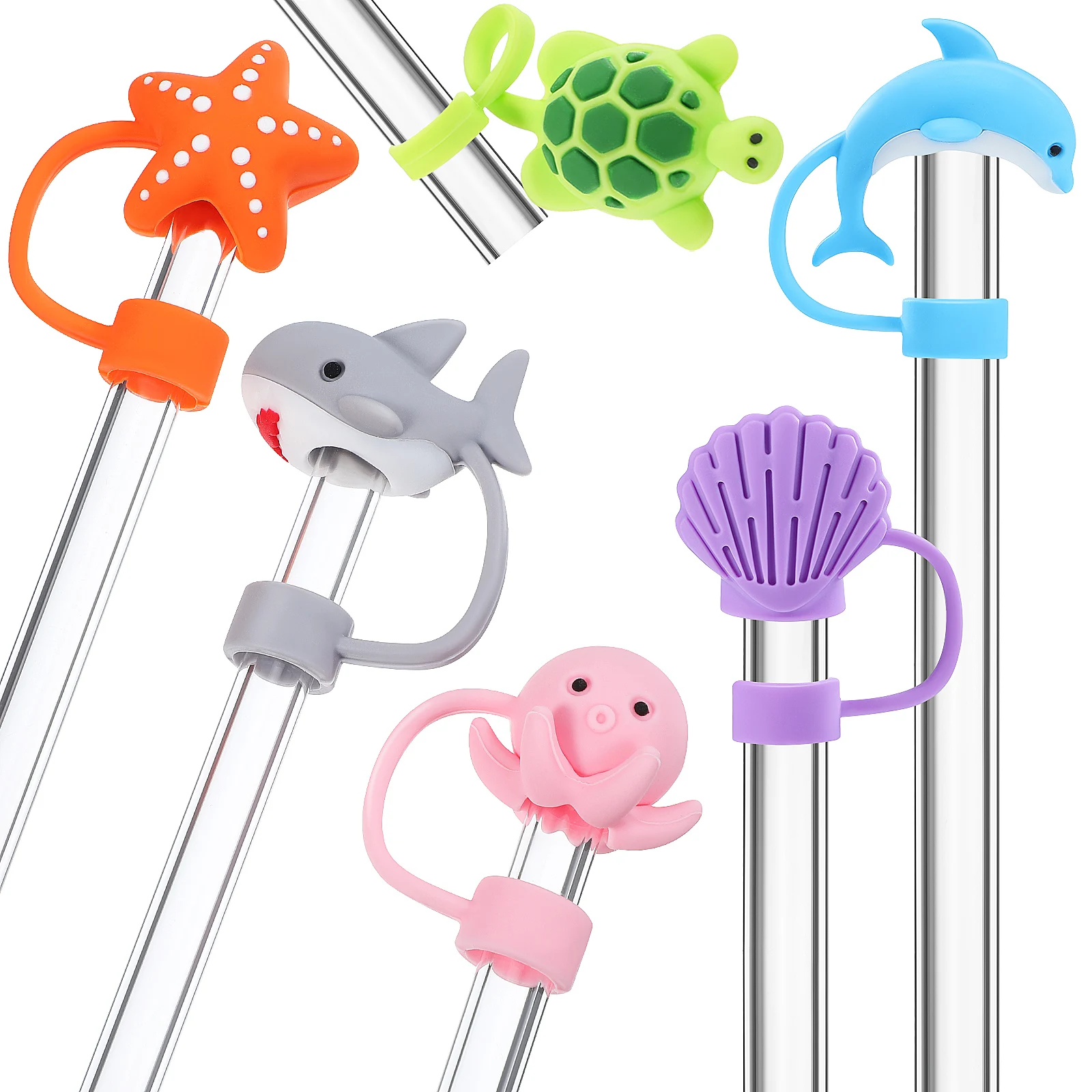6 pcs Silicone Straw Caps 10MM Animal Toppers Sharks Stars Dolphins Turtles Octopus Shells Protective Covers For Drinking Straws
6 pcs Silicone Straw Caps 10MM Animal Toppers Sharks Stars Dolphins Turtles Octopus Shells Protective Covers For Drinking Straws