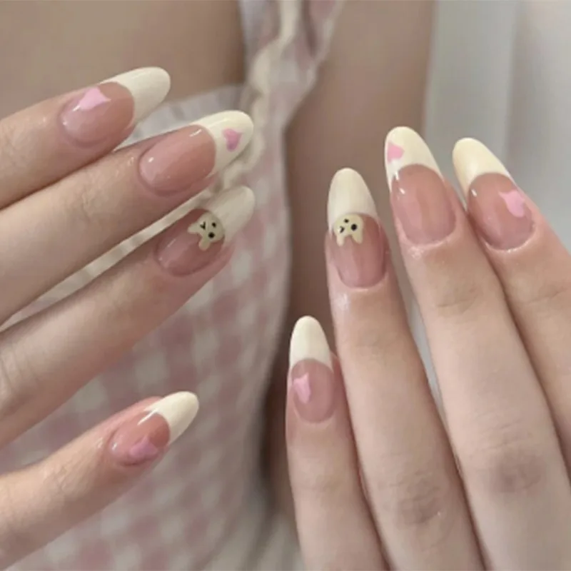 24pcs Cheap Love Wear Nail Almond Medium Press on Nails Cute Removable Beige Long False Nails Summer Korean Removable Nail Art
24pcs Cheap Love Wear Nail Almond Medium Press on Nails Cute Removable Beige Long False Nails Summer Korean Removable Nail Art