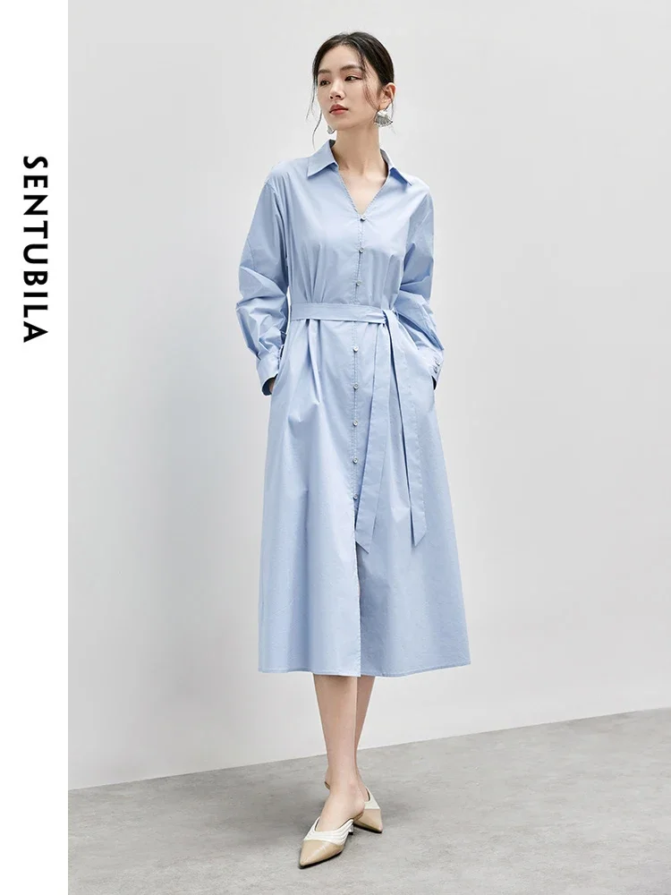 SENTUBILA Shirt Dresses for Women 2025 Fall Belt Single-breasted Long Sleeve Dress Casual Minimalist Ladies clothes 143L56094
SENTUBILA Shirt Dresses for Women 2025 Fall Belt Single-breasted Long Sleeve Dress Casual Minimalist Ladies clothes 143L56094