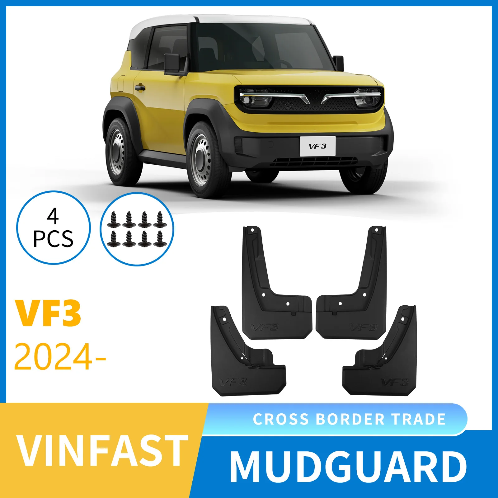 For VinFast VF 3 2024-2025 automotive tire mudguard modification products,Front Rear Flares Splash Guards Cover Car Accessorie
For VinFast VF 3 2024-2025 automotive tire mudguard modification products,Front Rear Flares Splash Guards Cover Car Accessorie