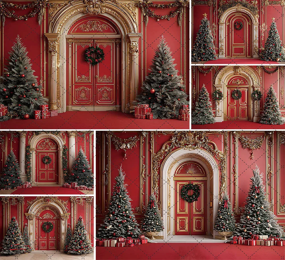 Mehofond Luxury Christmas Photography Backdrop Kids Birthday Party Holiday Red Gold Door Arches Trees Garlands Decor Background
Mehofond Luxury Christmas Photography Backdrop Kids Birthday Party Holiday Red Gold Door Arches Trees Garlands Decor Background
