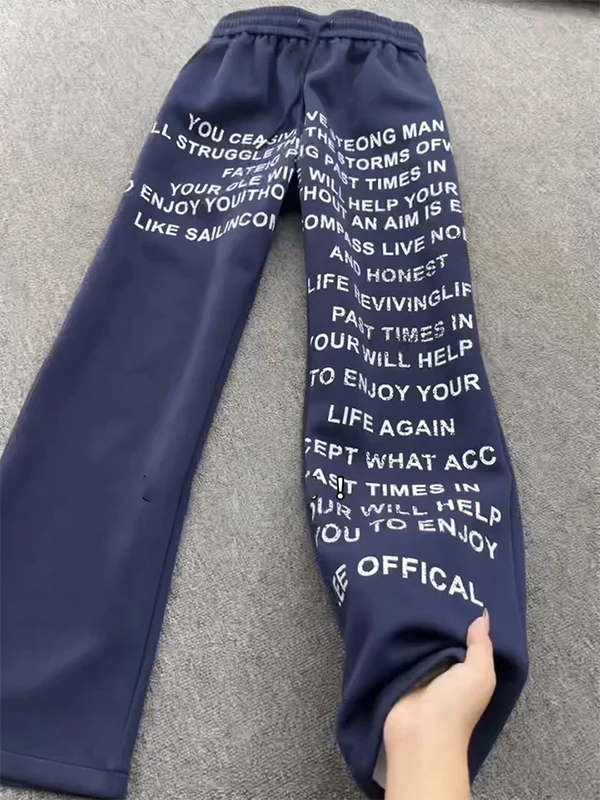 Повседневные брюки с буквенным принтом в американском стиле ретро, модная спортивная одежда, мужские прямые осенние широкие брюки с ножом
Повседневные брюки с буквенным принтом в американском стиле ретро, модная спортивная одежда, мужские прямые осенние широкие брюки с ножом