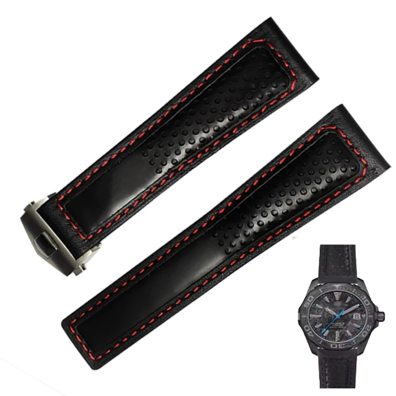 Black Genuine Leather Watch Strap For Tag Heuer Carrera diving Monaco F1 Series Breathable Watch Chain Men Watchband 22mm
Black Genuine Leather Watch Strap For Tag Heuer Carrera diving Monaco F1 Series Breathable Watch Chain Men Watchband 22mm