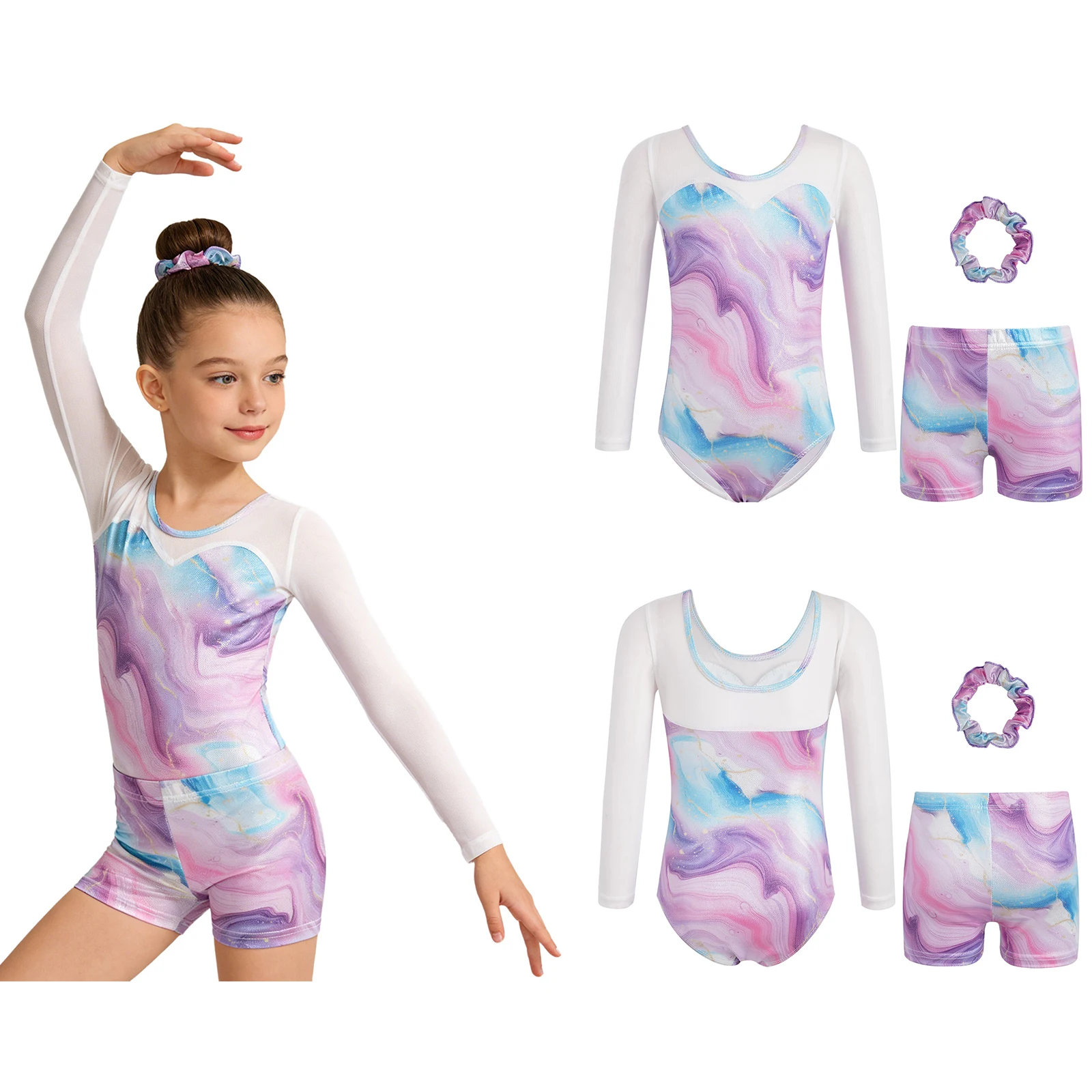 Kids Girls Gymnastics Figure Skating Dance Outfits Performance Long Sleeve Metallic Leotard with Shots Hairband Ballet Dancewear
Kids Girls Gymnastics Figure Skating Dance Outfits Performance Long Sleeve Metallic Leotard with Shots Hairband Ballet Dancewear