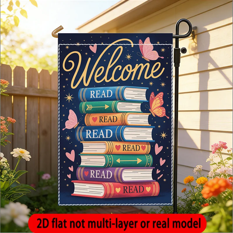 2D Flat 1pc 12x18 Inch Colorful Book Theme Garden Flag Double Sided Washable Outdoor Lawn Porch Yard Decor No Flagpole
2D Flat 1pc 12x18 Inch Colorful Book Theme Garden Flag Double Sided Washable Outdoor Lawn Porch Yard Decor No Flagpole
