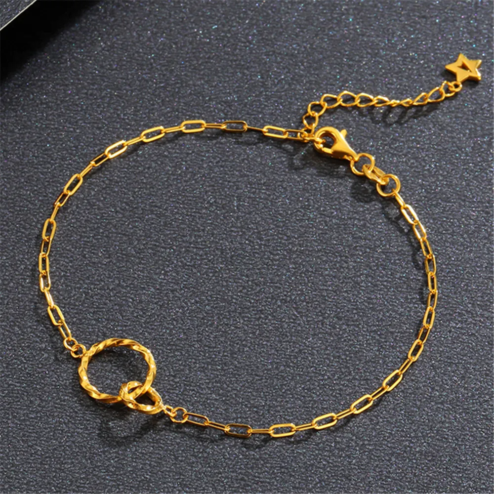 Pure 999 24K Yellow Gold Women lLucky Circle O Link Bracelet 2.7-3g 6.7-7.5in
Pure 999 24K Yellow Gold Women lLucky Circle O Link Bracelet 2.7-3g 6.7-7.5in