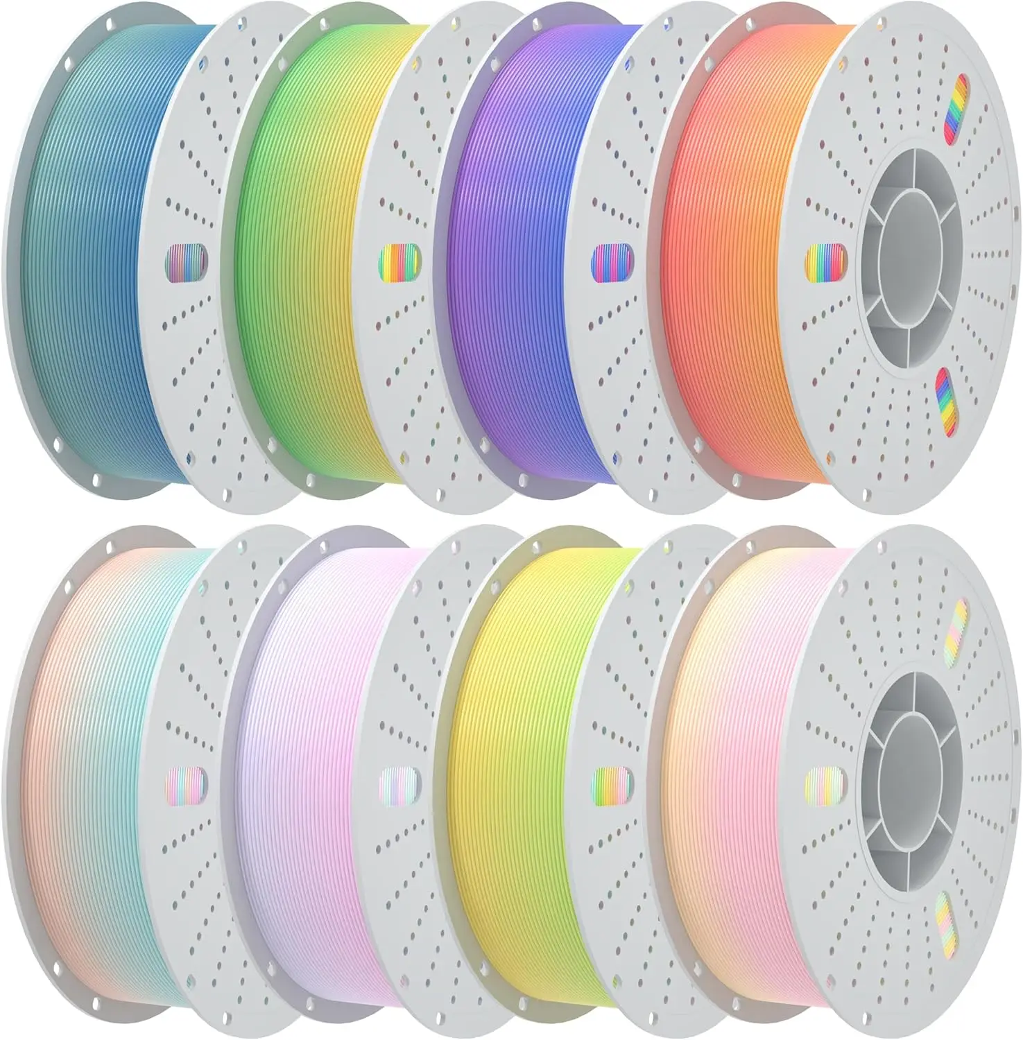 Silk Rainbow PLA 3D Printer Filament 1.75mm Shiny Multi-Color Changing, Dimensional Accuracy +/-0.02mm, 8KG 8 Colors
Silk Rainbow PLA 3D Printer Filament 1.75mm Shiny Multi-Color Changing, Dimensional Accuracy +/-0.02mm, 8KG 8 Colors