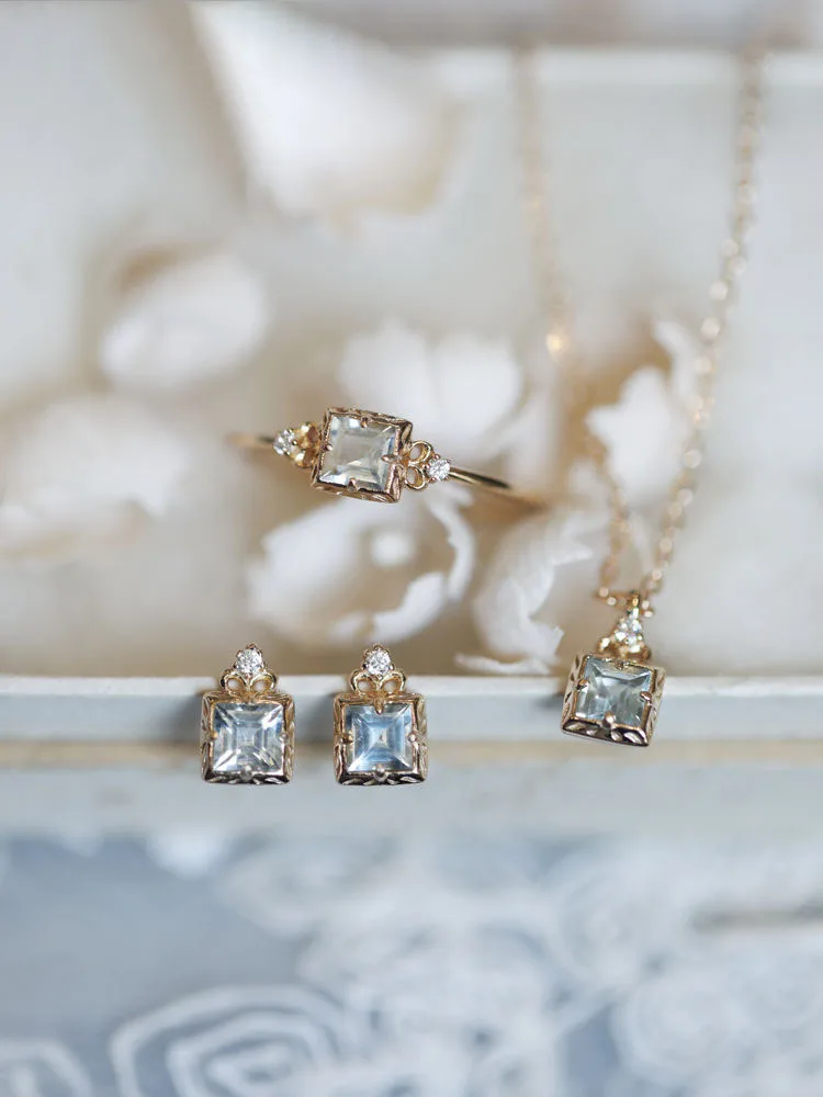 Luxury 925 Silver Aquamarine Jewelry Set Square Blue Aquamarine Ring/Earring/Chain Necklace For Women Fashion Daily Wear Outfit
Luxury 925 Silver Aquamarine Jewelry Set Square Blue Aquamarine Ring/Earring/Chain Necklace For Women Fashion Daily Wear Outfit