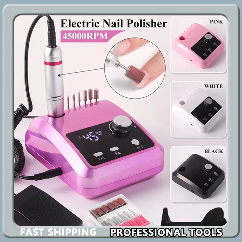 New 45000RPM Nail Drill Machine Cutters Professional Electric Nails Sander File for Gel Nails Polishing For Home Manicure Salon
New 45000RPM Nail Drill Machine Cutters Professional Electric Nails Sander File for Gel Nails Polishing For Home Manicure Salon