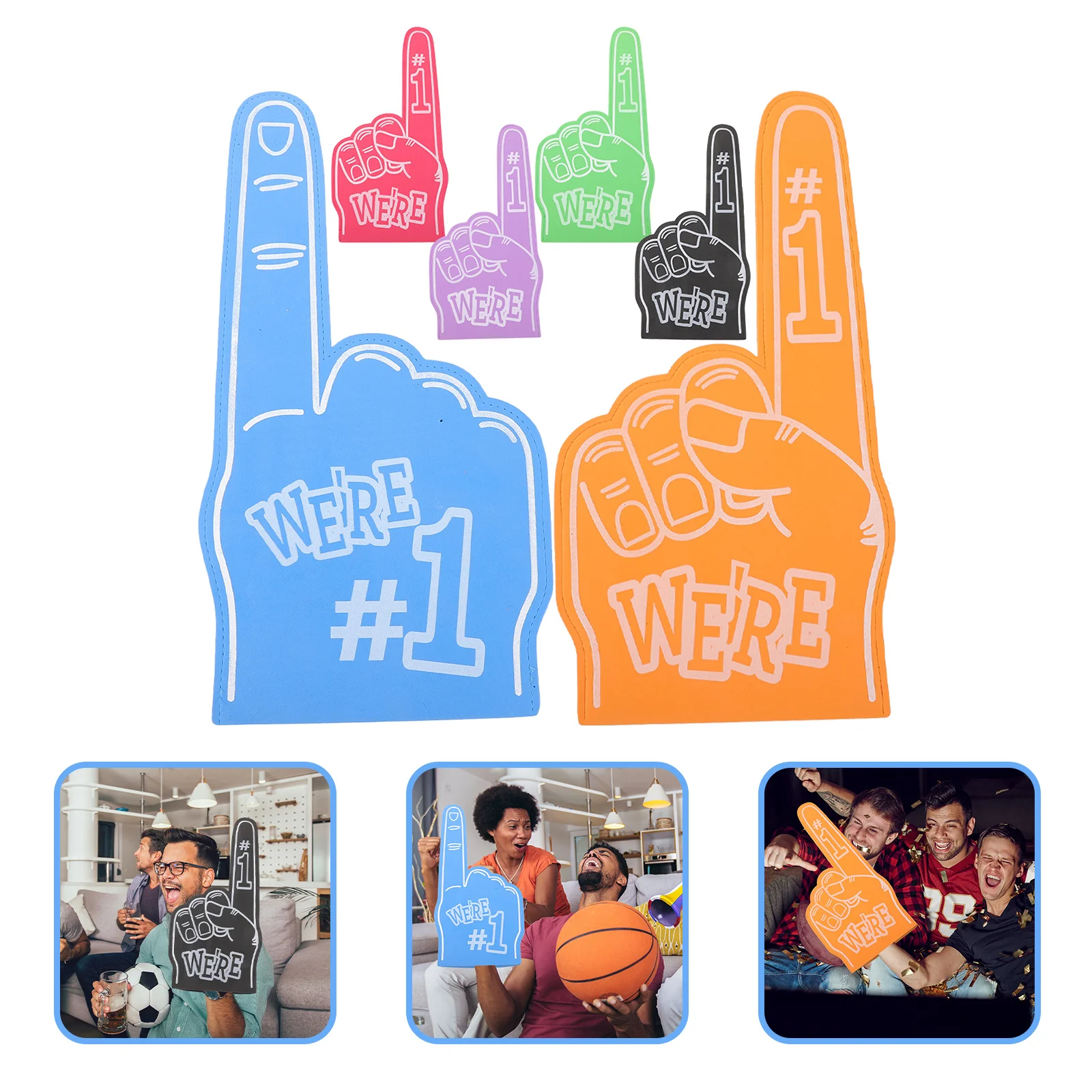 6Pcs Foam Fingers Cheerleading Props Comfort Fit Sports Fan Hand Noise Makers Party Cheer Supplies Bright Colors Bulk
6Pcs Foam Fingers Cheerleading Props Comfort Fit Sports Fan Hand Noise Makers Party Cheer Supplies Bright Colors Bulk
